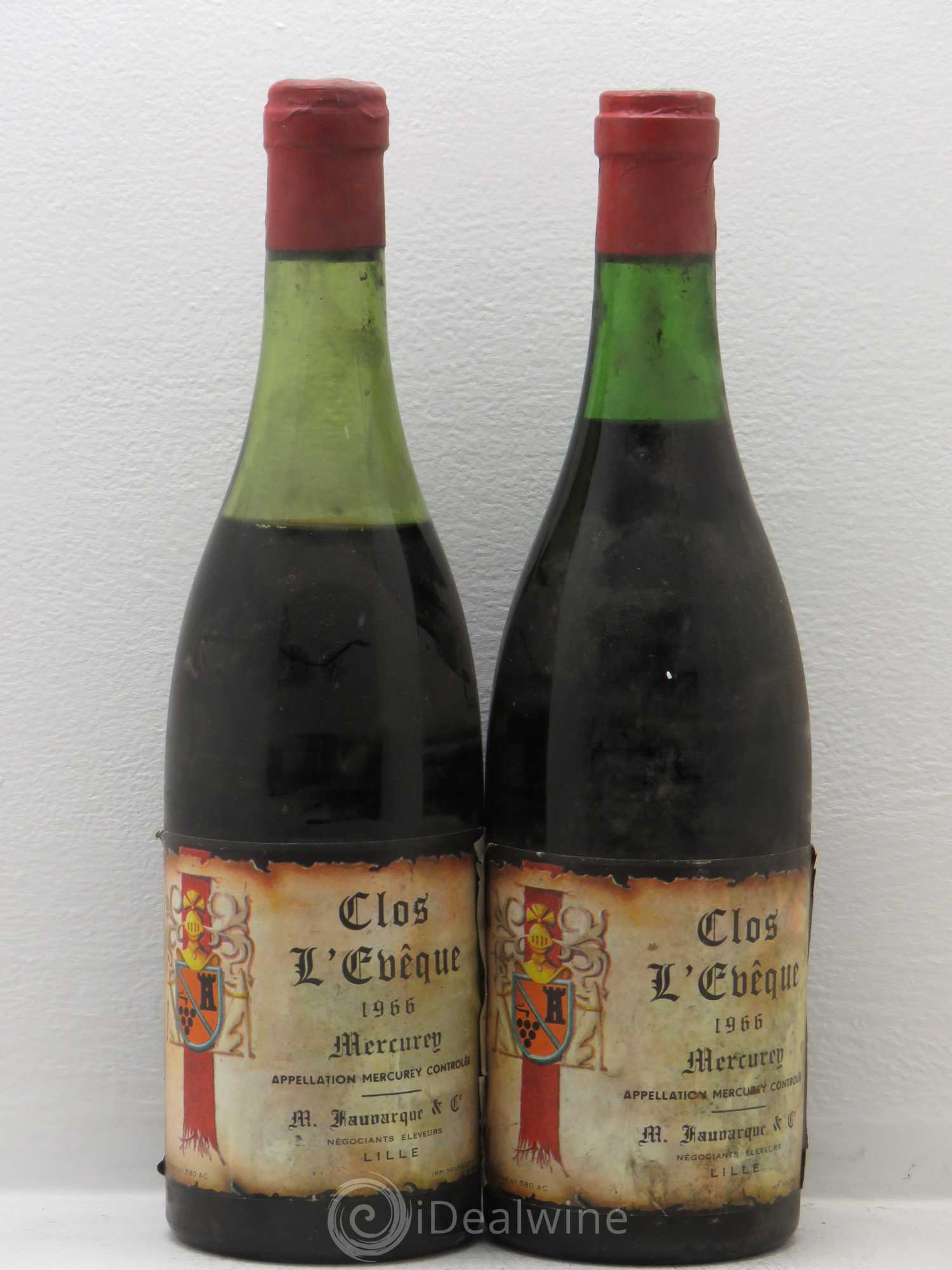 Mercurey Clos l'évêque - Fauvarque 1966 - Lot de 2 bouteilles - 0