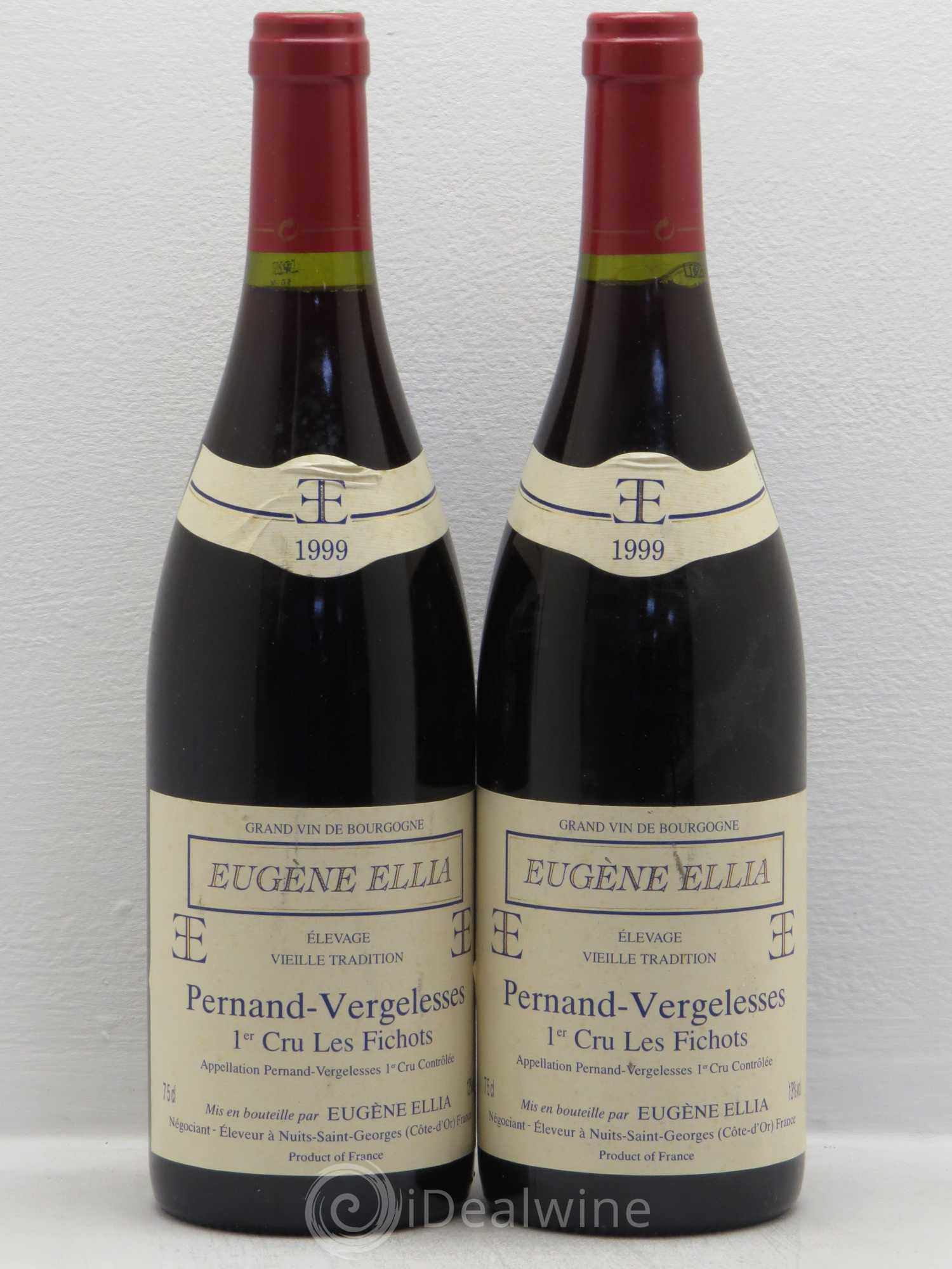 Pernand-Vergelesses 1er Cru Les Fichots Domaine Eugène Ellia 1999 - Posten von 2 Flaschen - 0