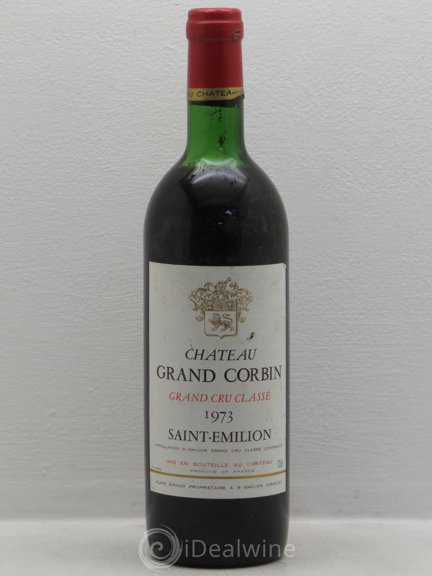 Château Grand Corbin Grand Cru Classé 1973 - Lot de 1 bouteille - 0