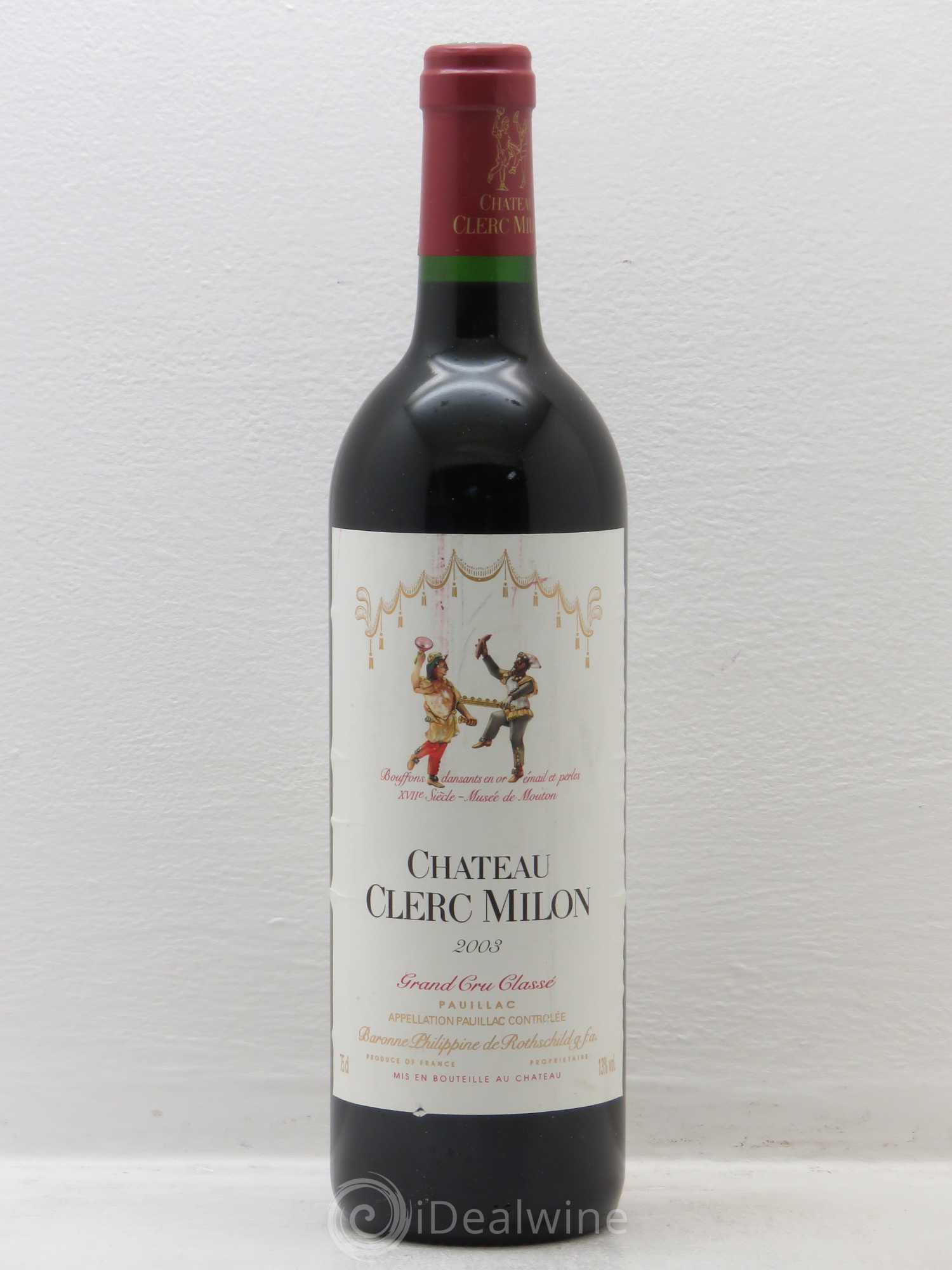 Château Clerc Milon 5ème Grand Cru Classé 2003 - Lot de 1 bouteille - 0