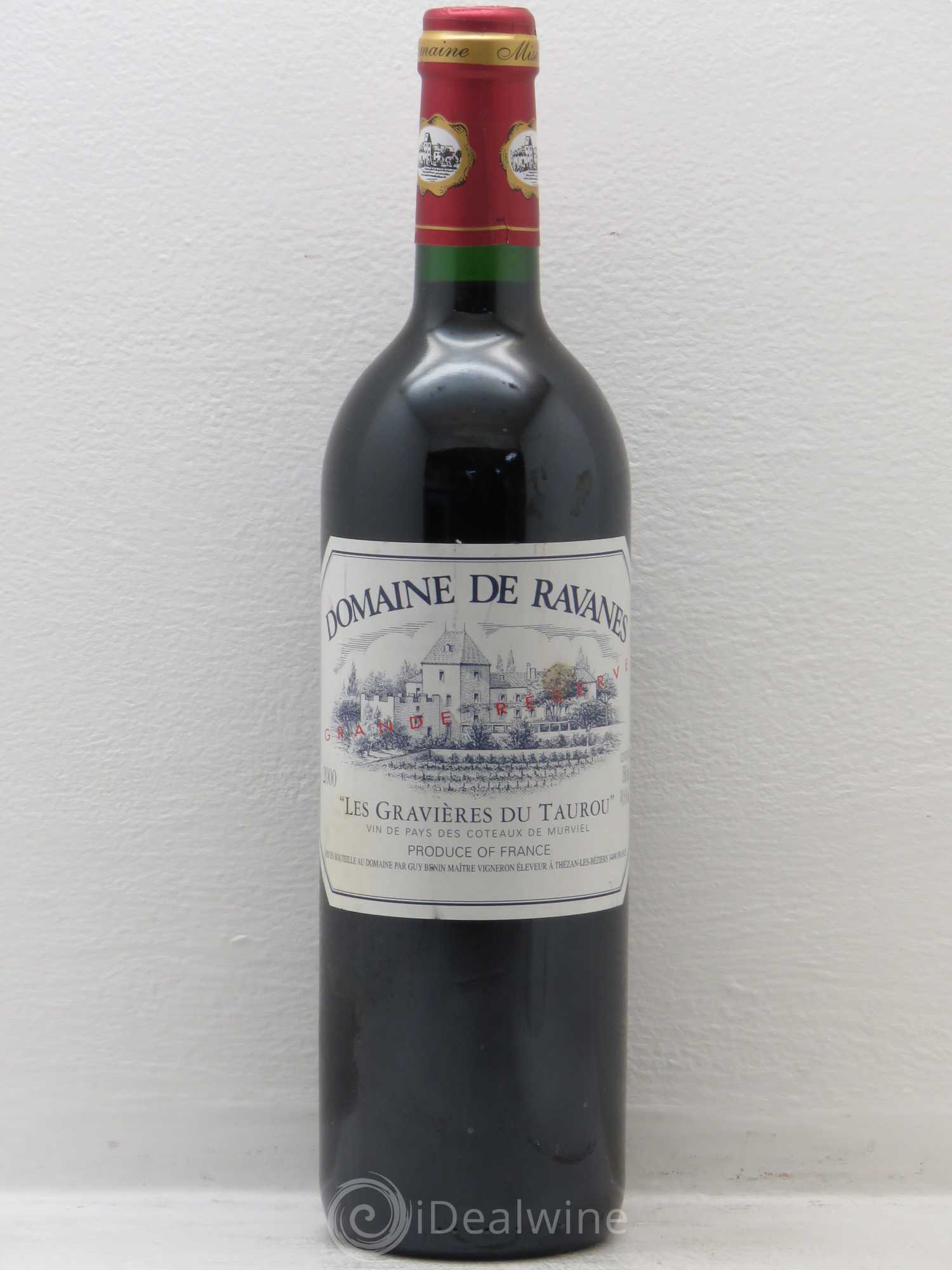 Divers Vin de pays des coteaux de Murviel Les Gravières du Taurou Domaine de Ravanes Grande réserve 2000 - Lotto di 1 bottiglia - 0