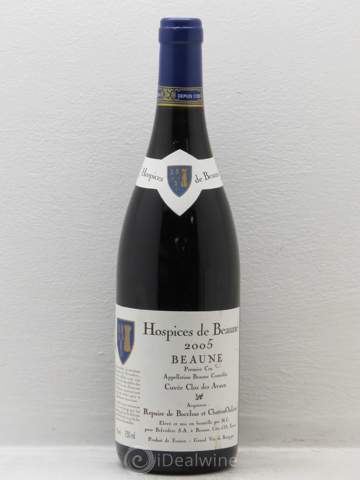 Beaune 1er Cru Cuvée clos des Avaux Hospices de Beaune 2005 - Posten von 1 Flasche - 0