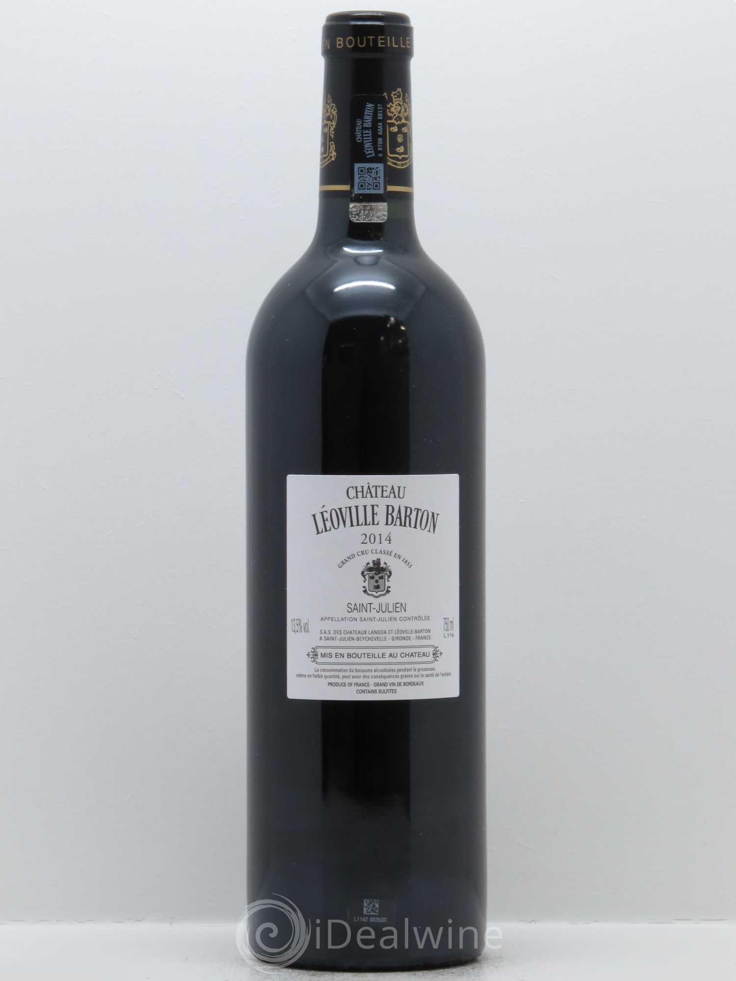 Château Léoville Barton 2ème Grand Cru Classé 2014 - Lot de 1 bouteille - 1