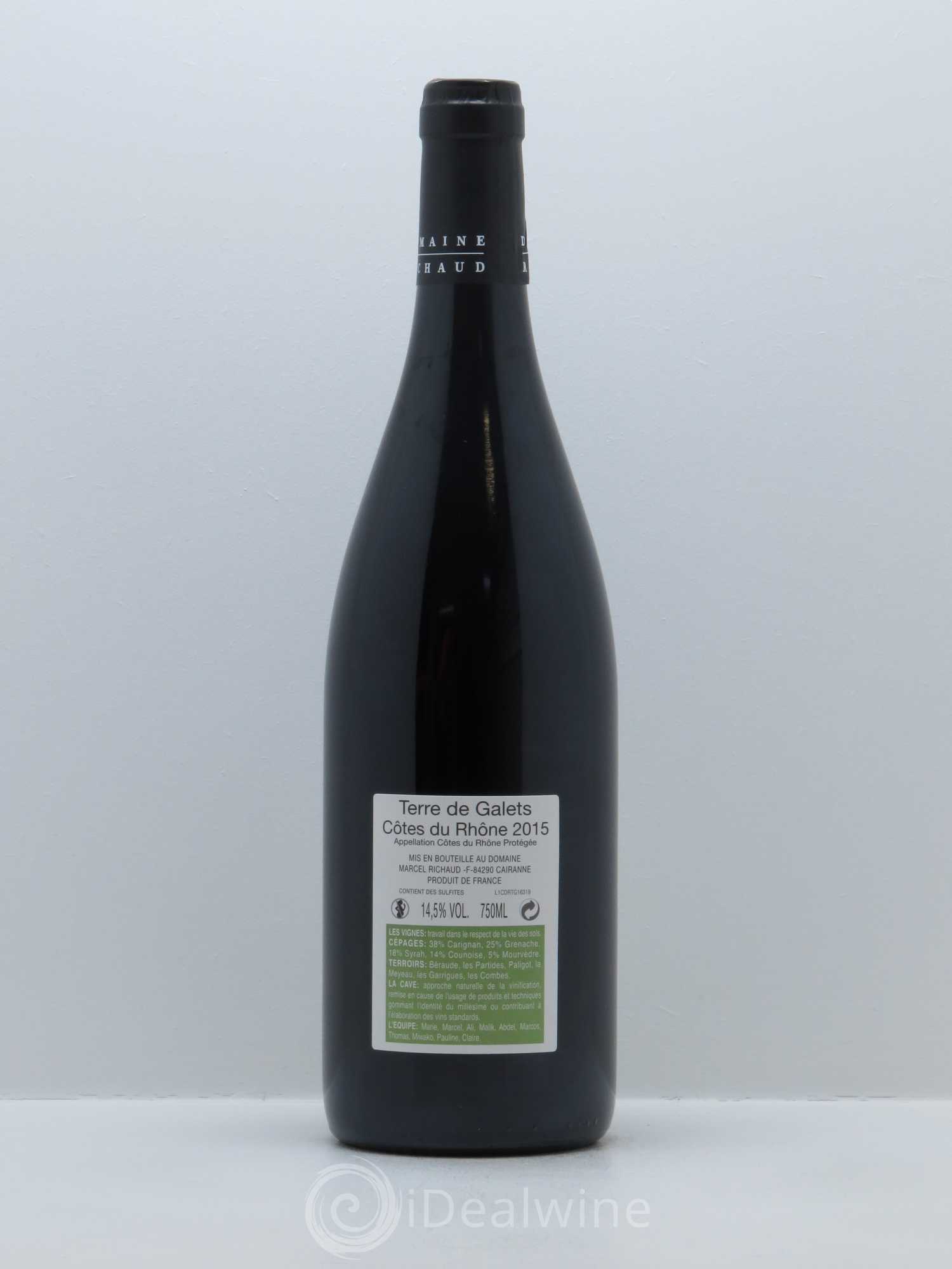 Côtes-du-Rhône Terre de Galets Marcel Richaud 2015 - Lot de 1 bouteille - 1