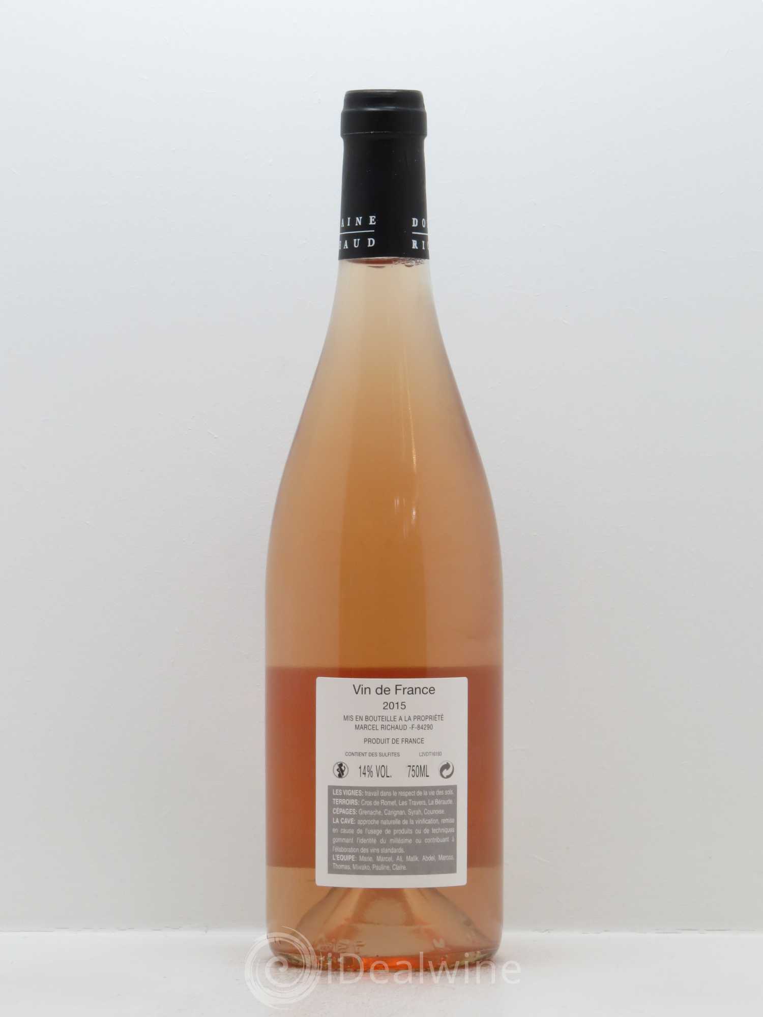 Vin de France Rosé de Richaud Marcel Richaud 2015 - Lot de 1 bouteille - 1