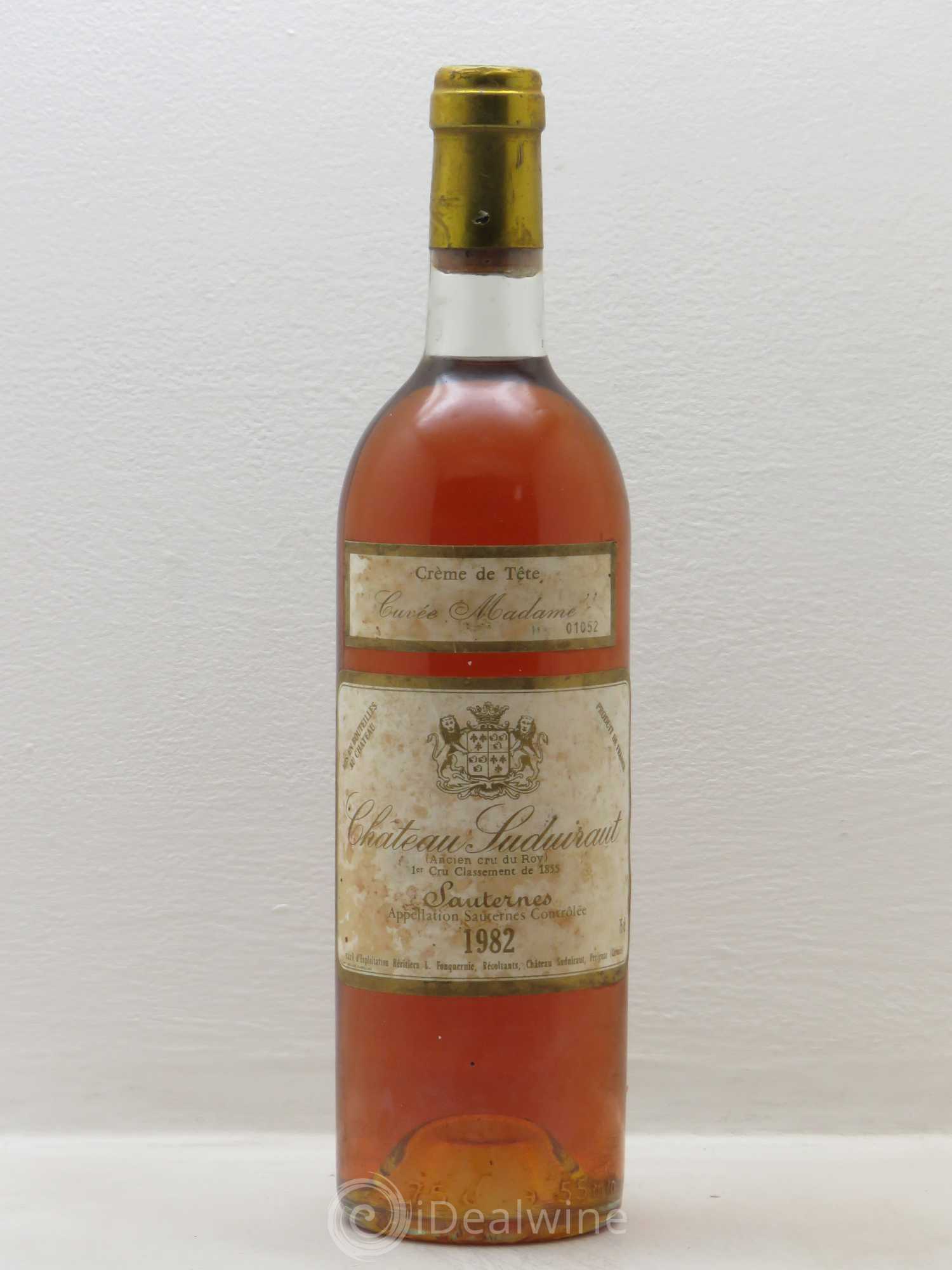 Château Suduiraut Crème de Tête 1er Grand Cru Classé 1982 - Lotto di 1 bottiglia - 0