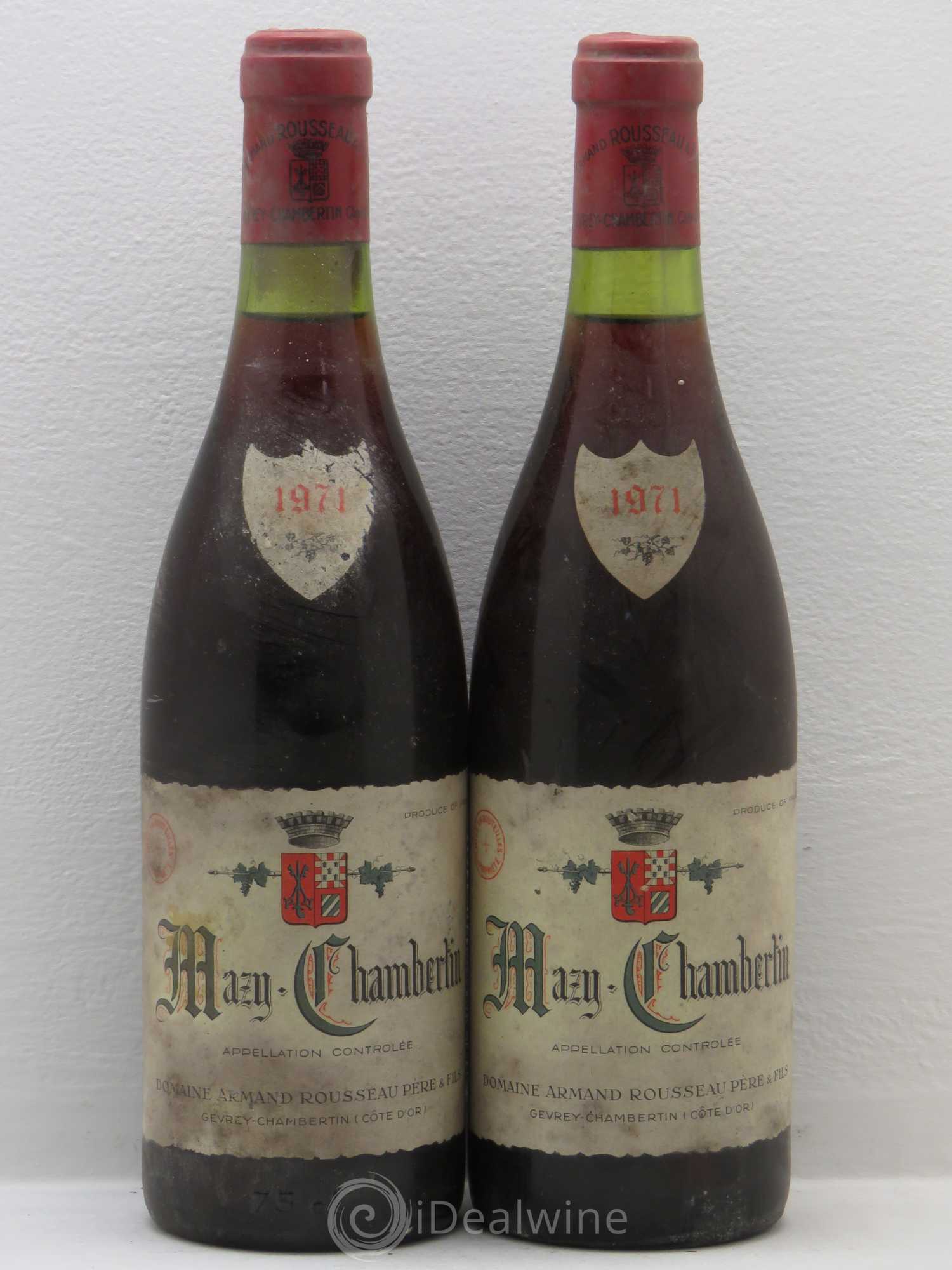 Mazis-Chambertin Grand Cru Armand Rousseau (Domaine) 1971 - Lot de 2 bouteilles - 0