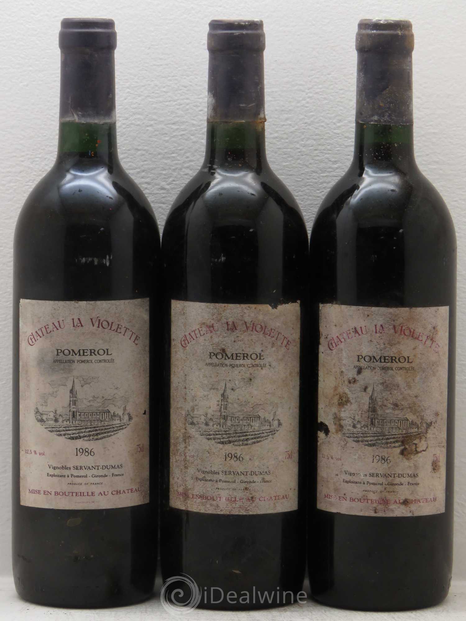Château la Violette 1986 - Lot de 3 bouteilles - 0