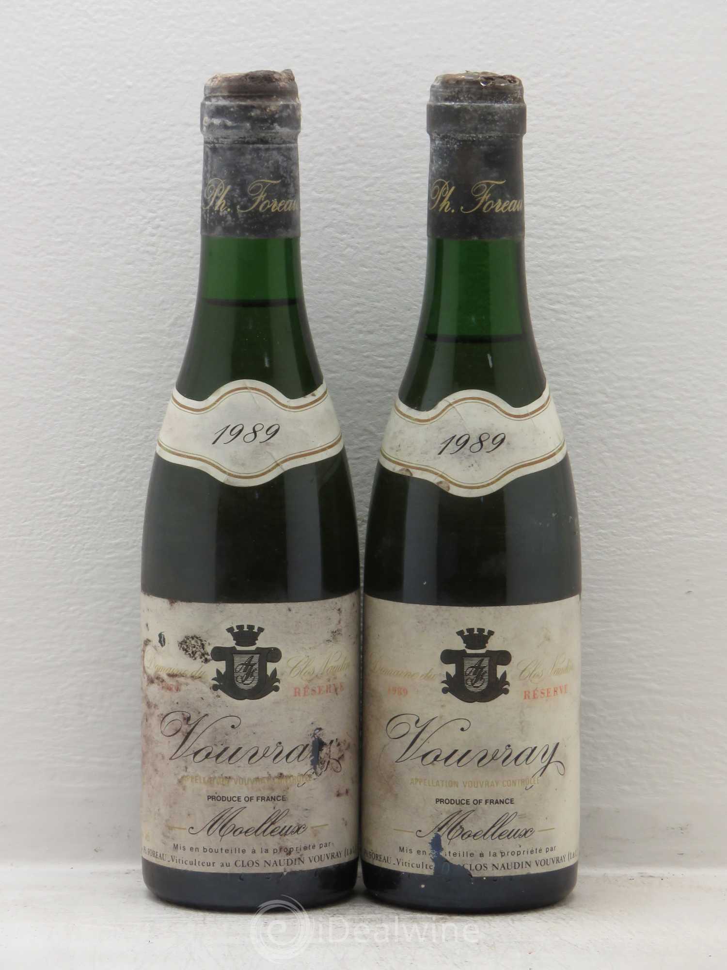 Vouvray Moelleux Réserve Clos Naudin - Philippe Foreau 1989 - Posten von 2 Demi-Flaschen - 0