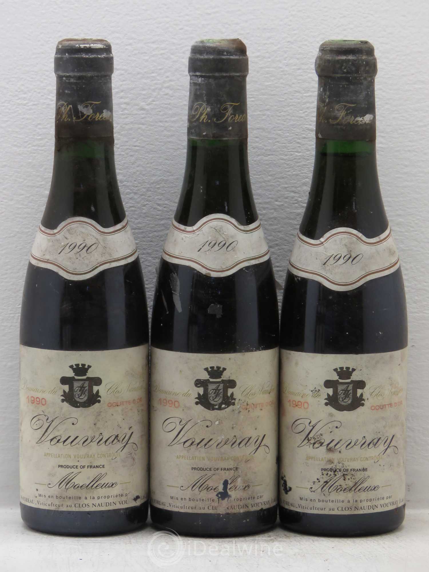 Vouvray Goutte d'Or Clos Naudin - Philippe Foreau 1990 - Posten von 6 Demi-Flaschen - 1