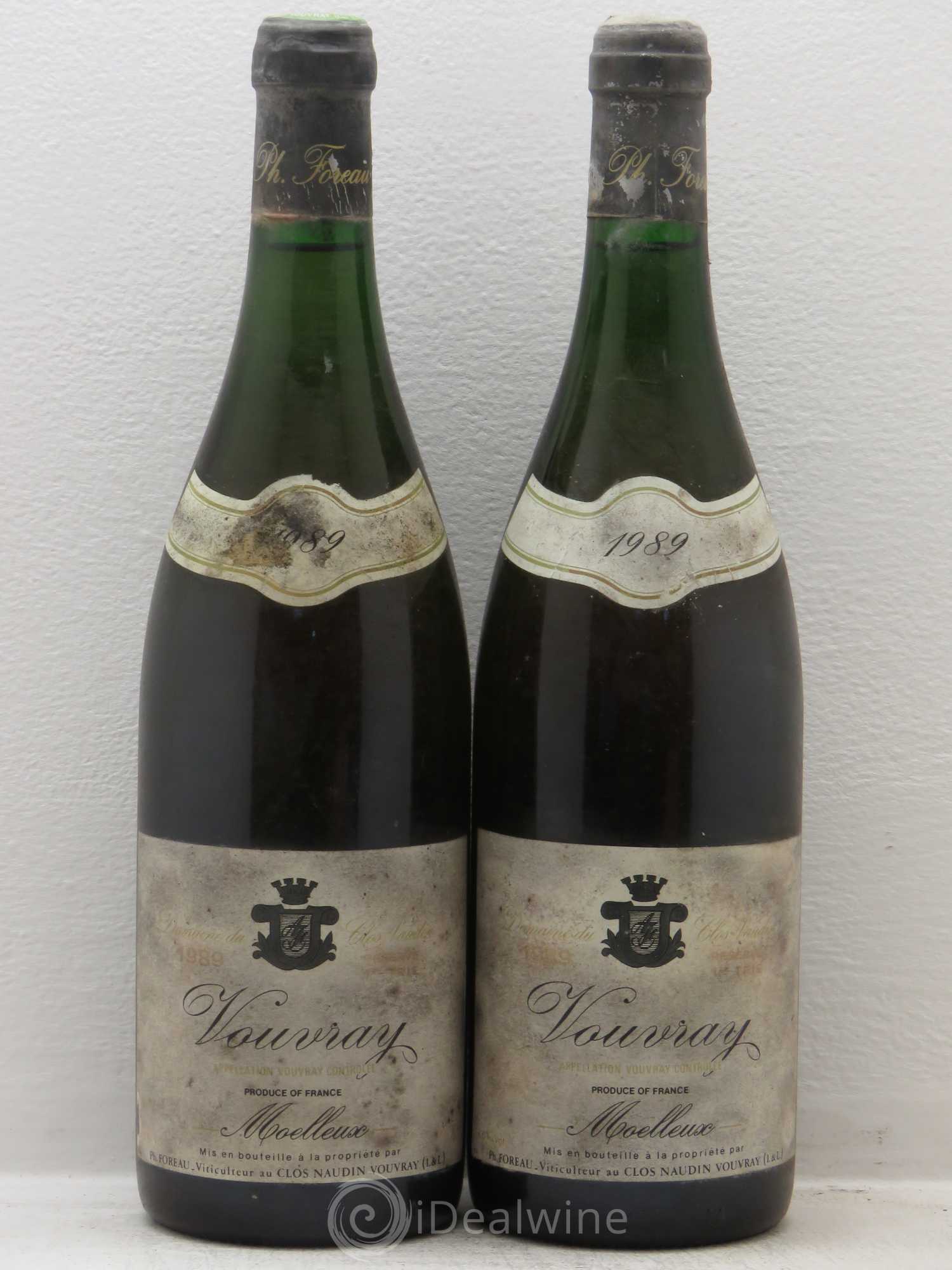 Vouvray Moelleux Réserve Clos Naudin - Philippe Foreau 1ère trie 1989 - Lotto di 2 bottiglie - 0