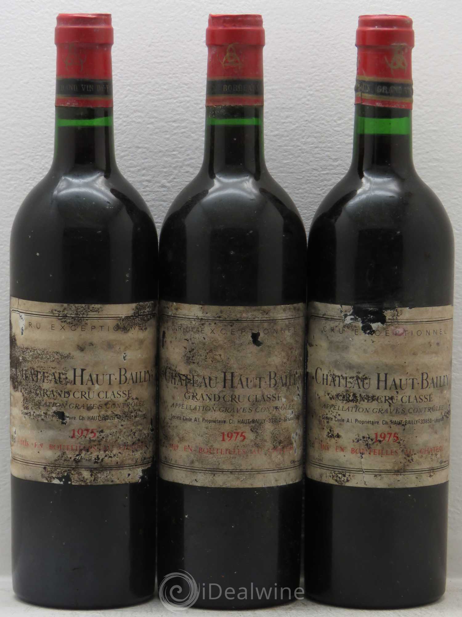 Château Haut-Bailly Cru Classé de Graves 1975 - Lot de 3 bouteilles - 0