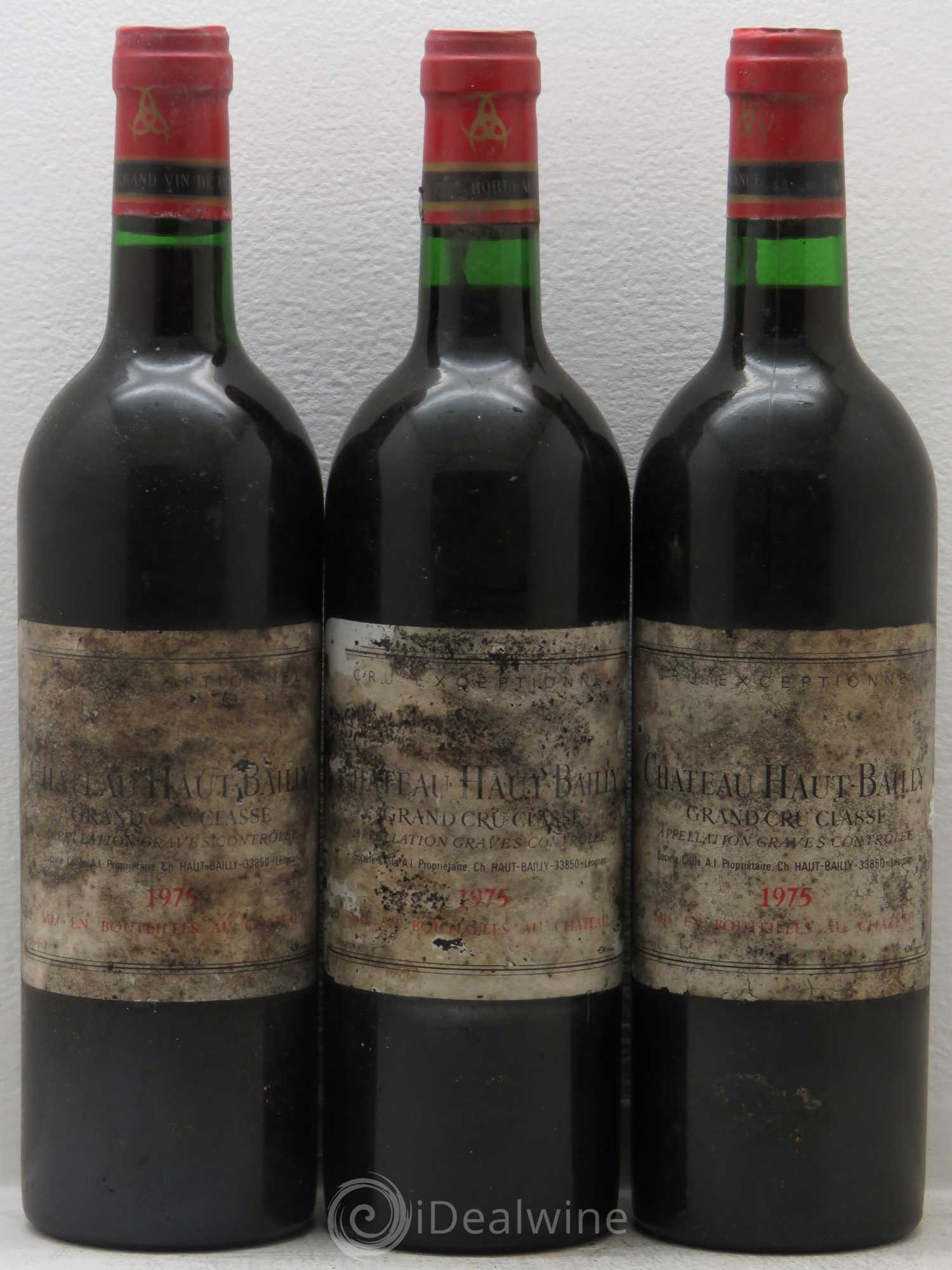 Château Haut-Bailly Cru Classé de Graves 1975 - Lot de 3 bouteilles - 0