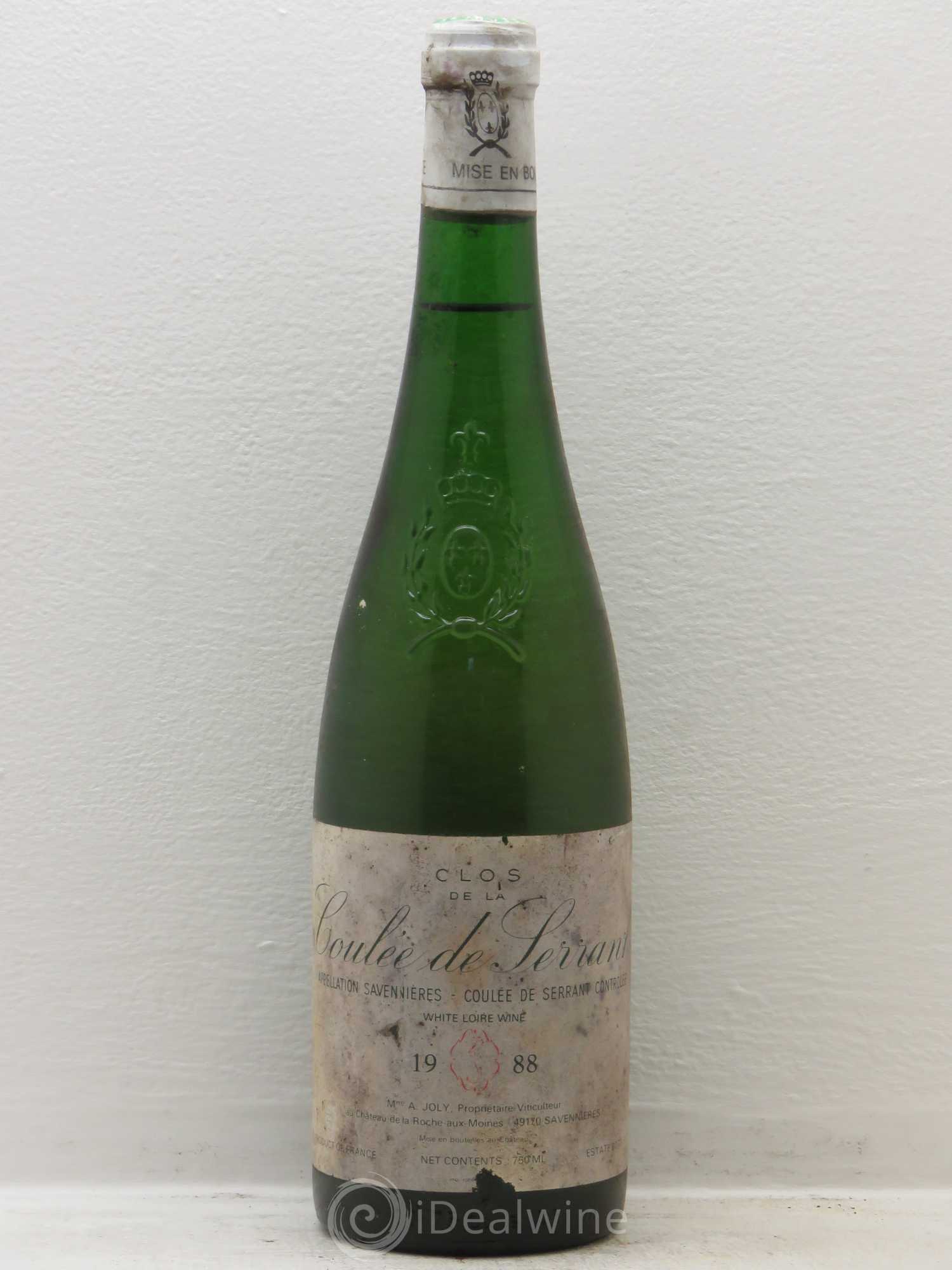 Savennières Clos de la Coulée de Serrant Vignobles de la Coulée de Serrant - Nicolas Joly 1988 - Lot de 6 bouteilles - 0