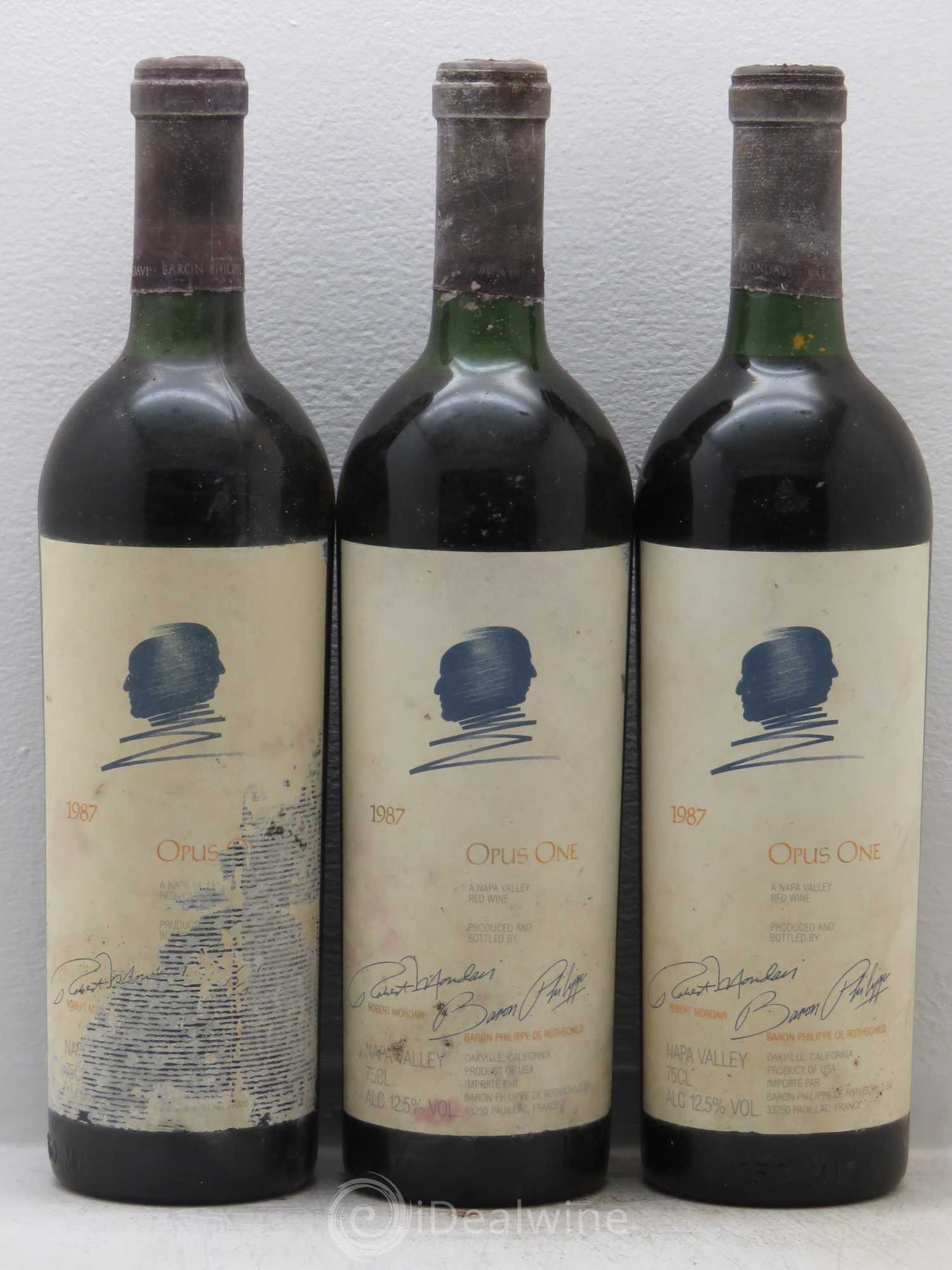 Napa Valley Opus One Robert Mondavi 1987 - Lot de 3 bouteilles - 0