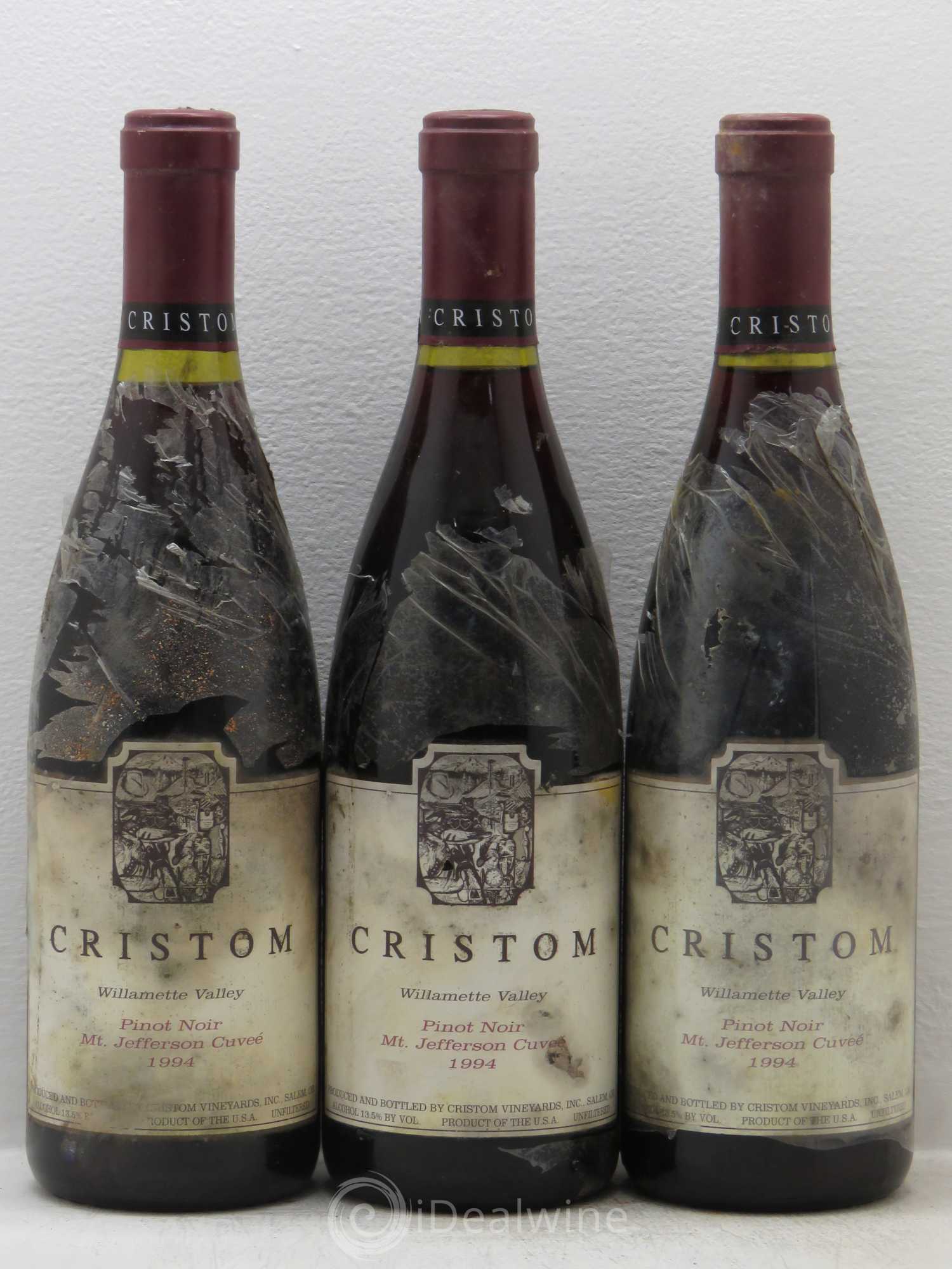 USA Mount Jefferson Cuvée Cristom Vineyards Pinot noir 1994 - Posten von 3 Flaschen - 0