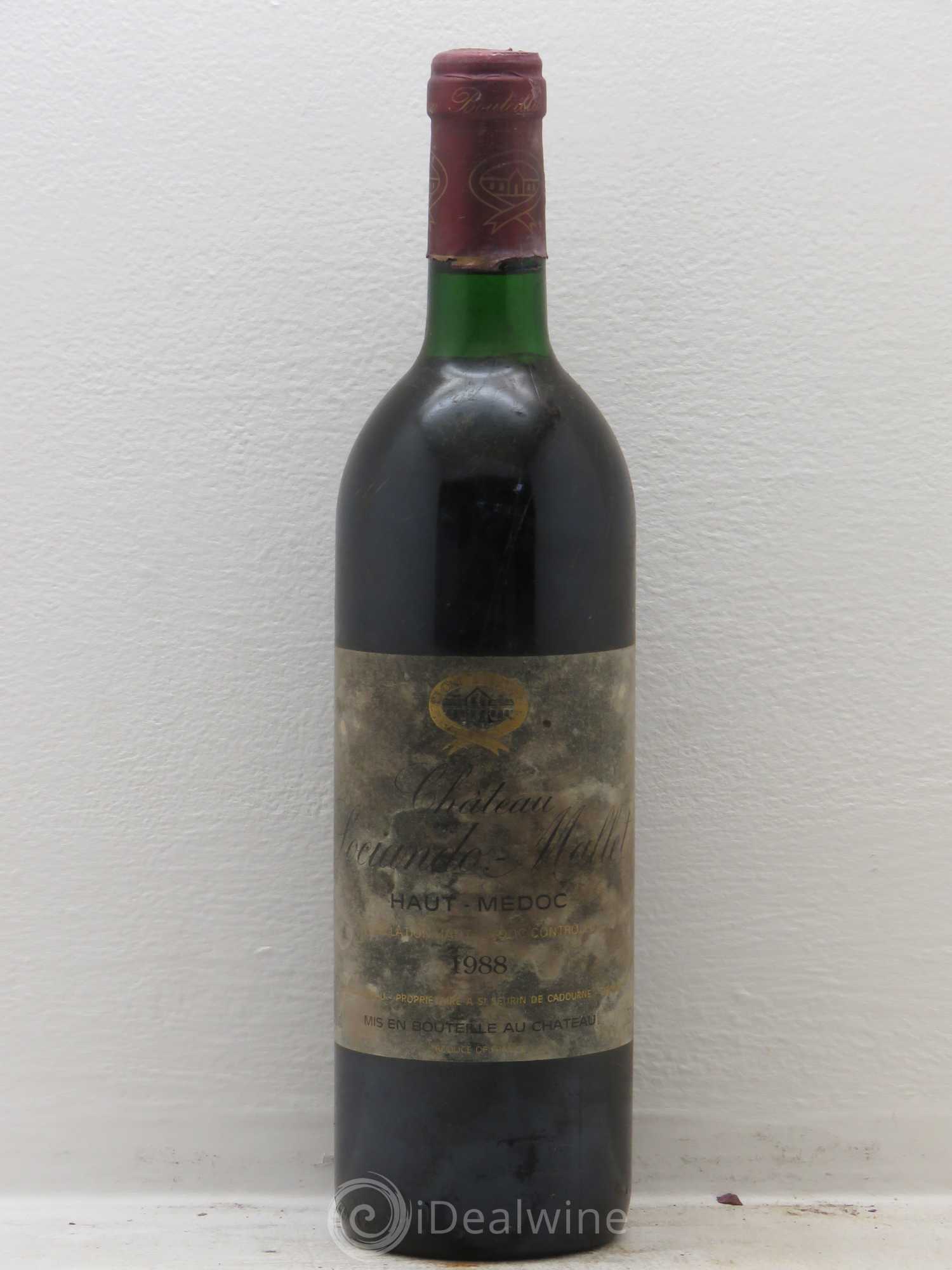 Château Sociando Mallet 1988 - Lot de 1 bouteille - 0