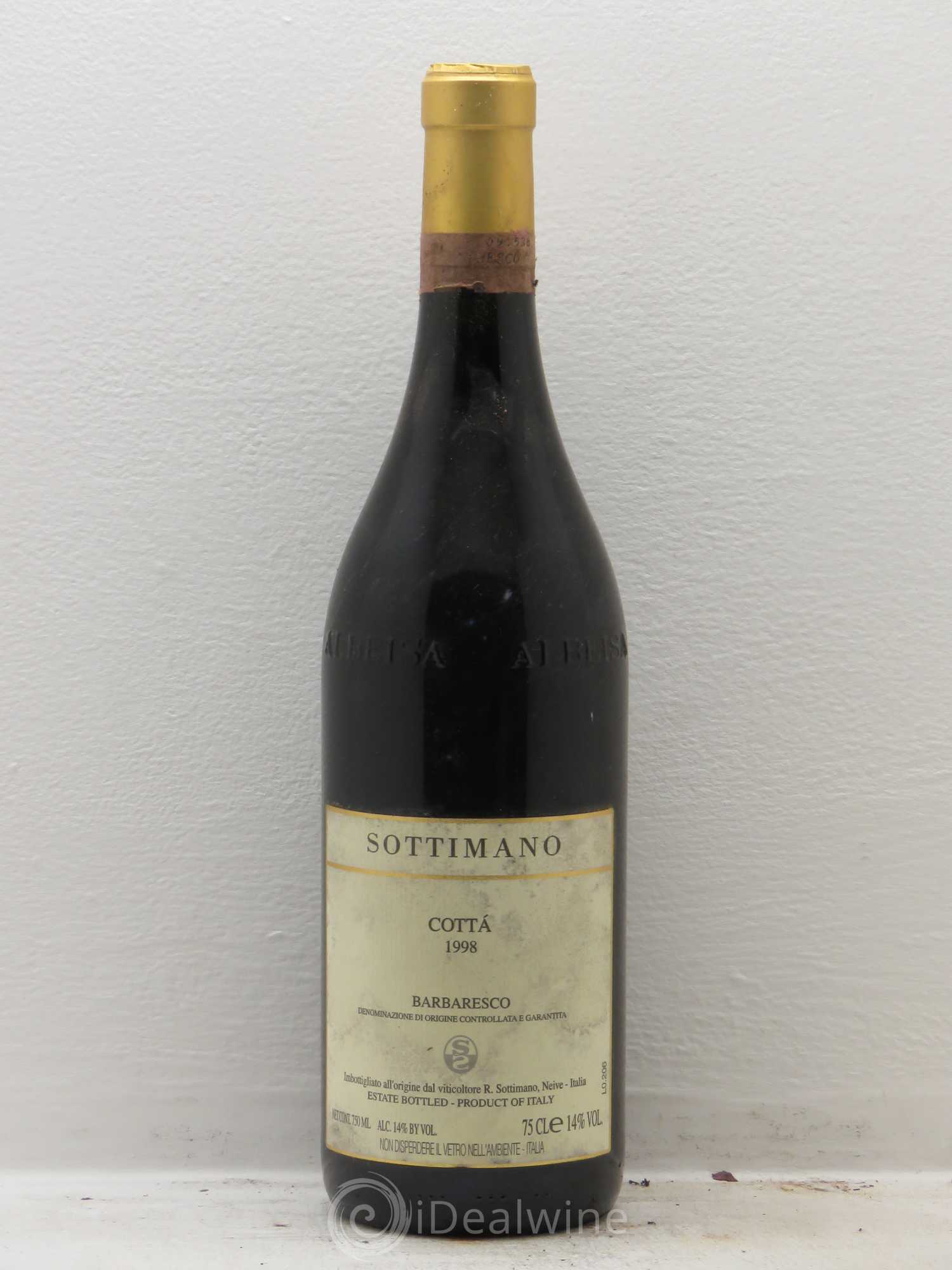 Barbaresco DOCG Cotta Settimano 1998 - Posten von 1 Flasche - 0