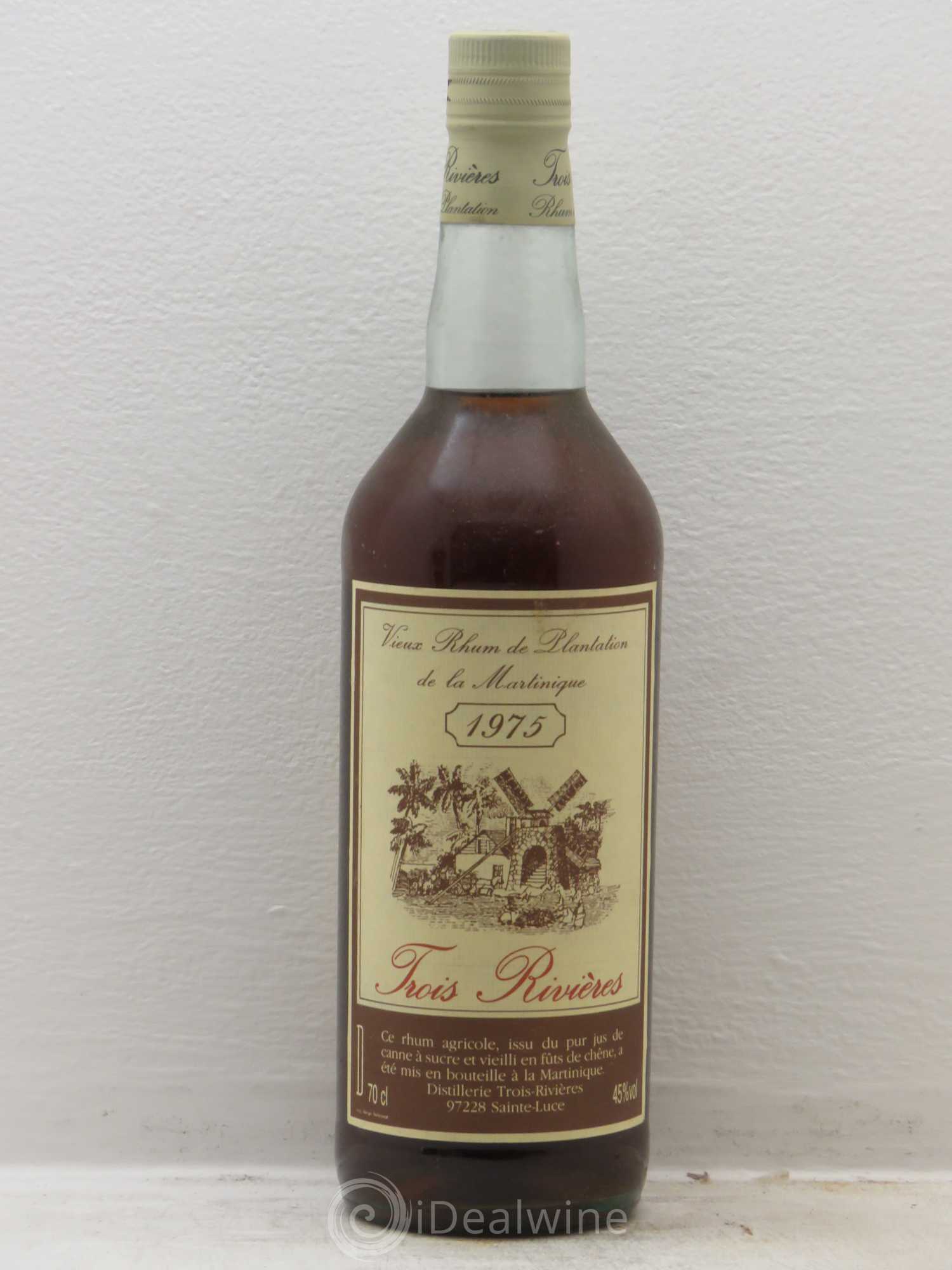 Rhum 3 Rivières Martinique 45% 1975 - Lot de 1 bouteille - 0
