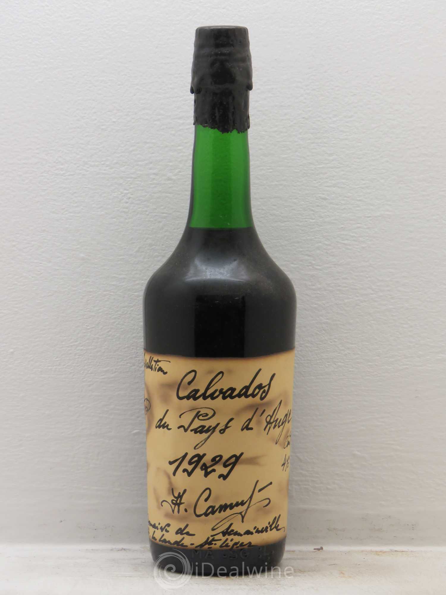 Alcools divers Calvados pays d'Auge Camut 41% 1929 - Posten von 1 Flasche - 0