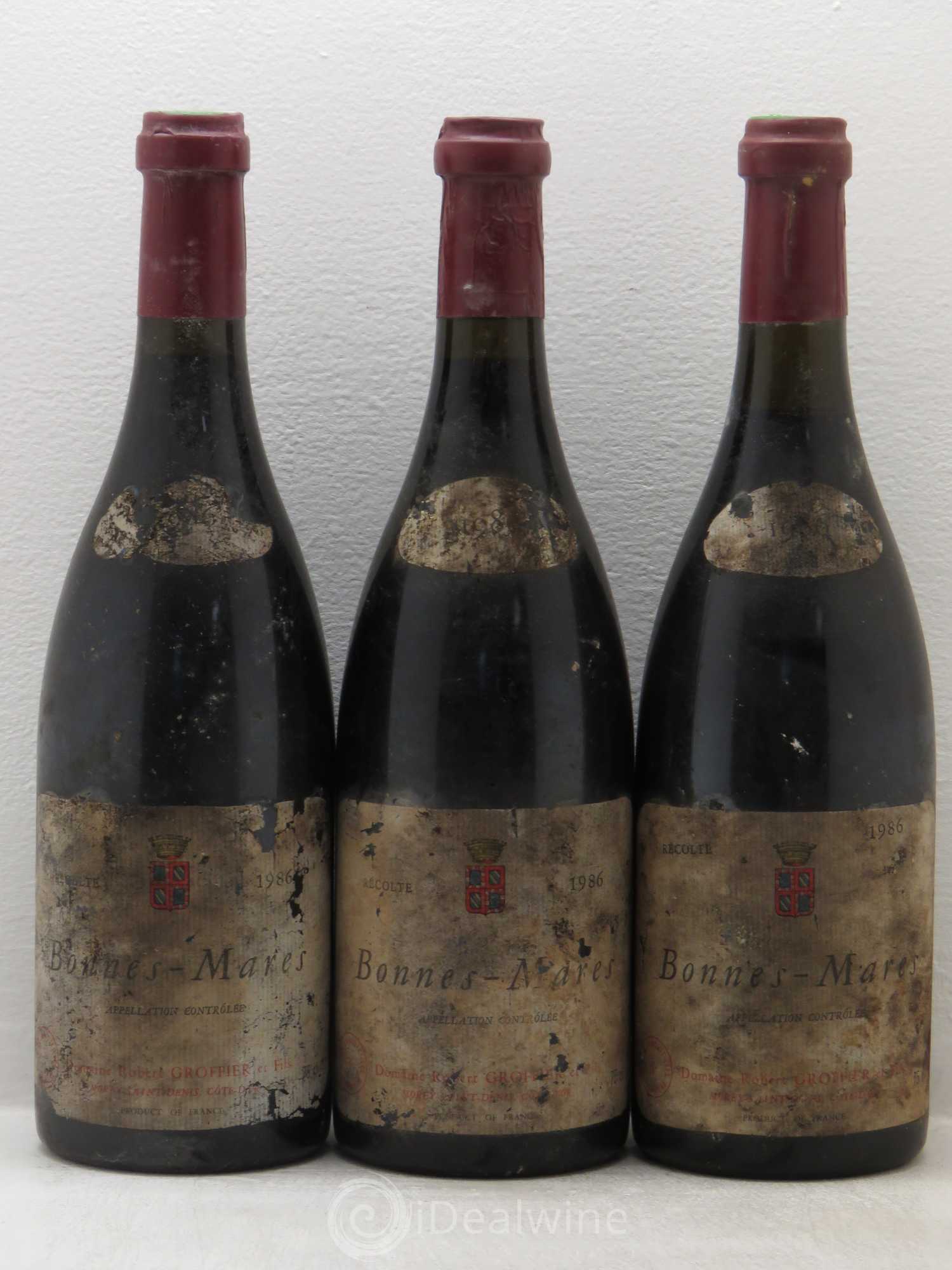 Bonnes-Mares Grand Cru Robert Groffier Père & Fils (Domaine) 1986 - Lot de 3 bouteilles - 0