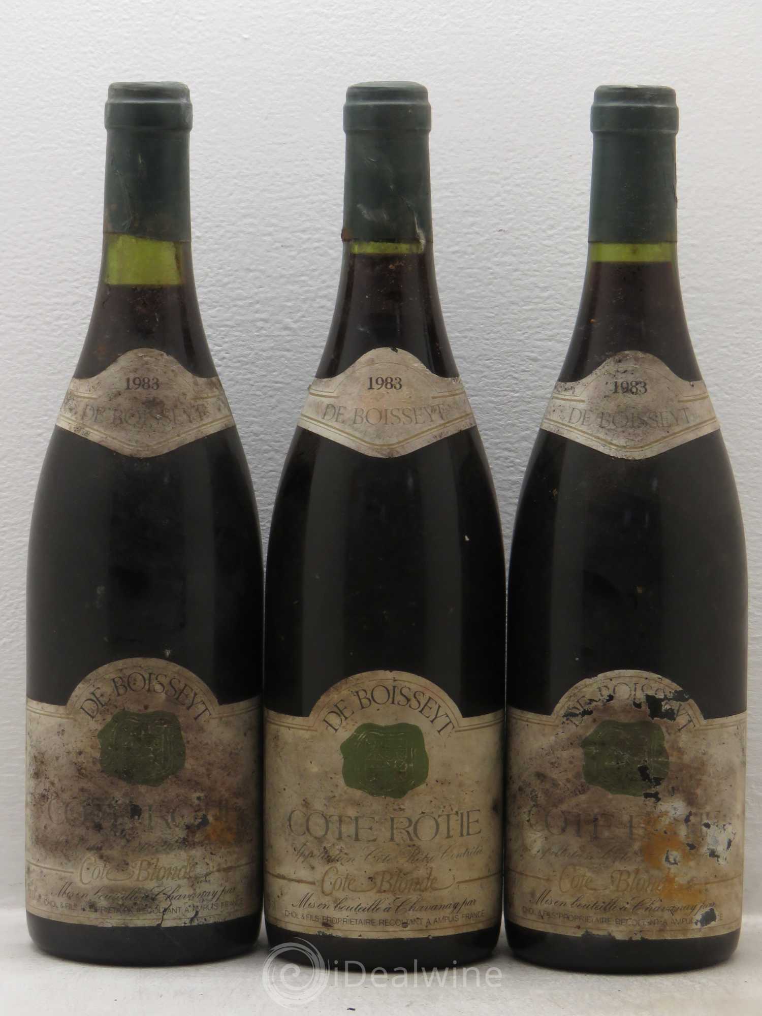 Côte-Rôtie Côte Blonde Domaine Boisseyt Chol 1983 - Posten von 3 Flaschen - 0