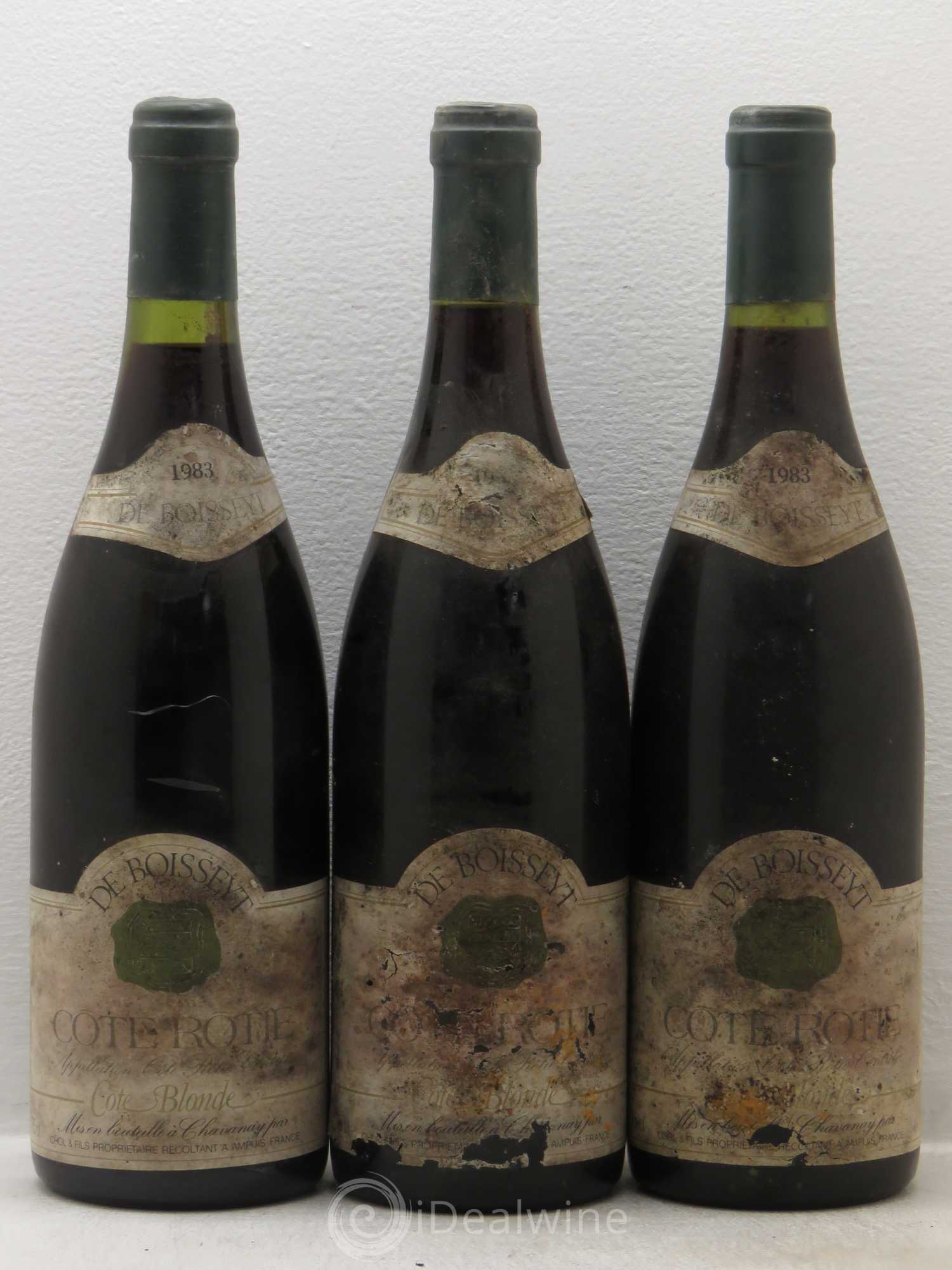 Côte-Rôtie Côte Blonde Domaine Boisseyt Chol 1983 - Posten von 3 Flaschen - 0