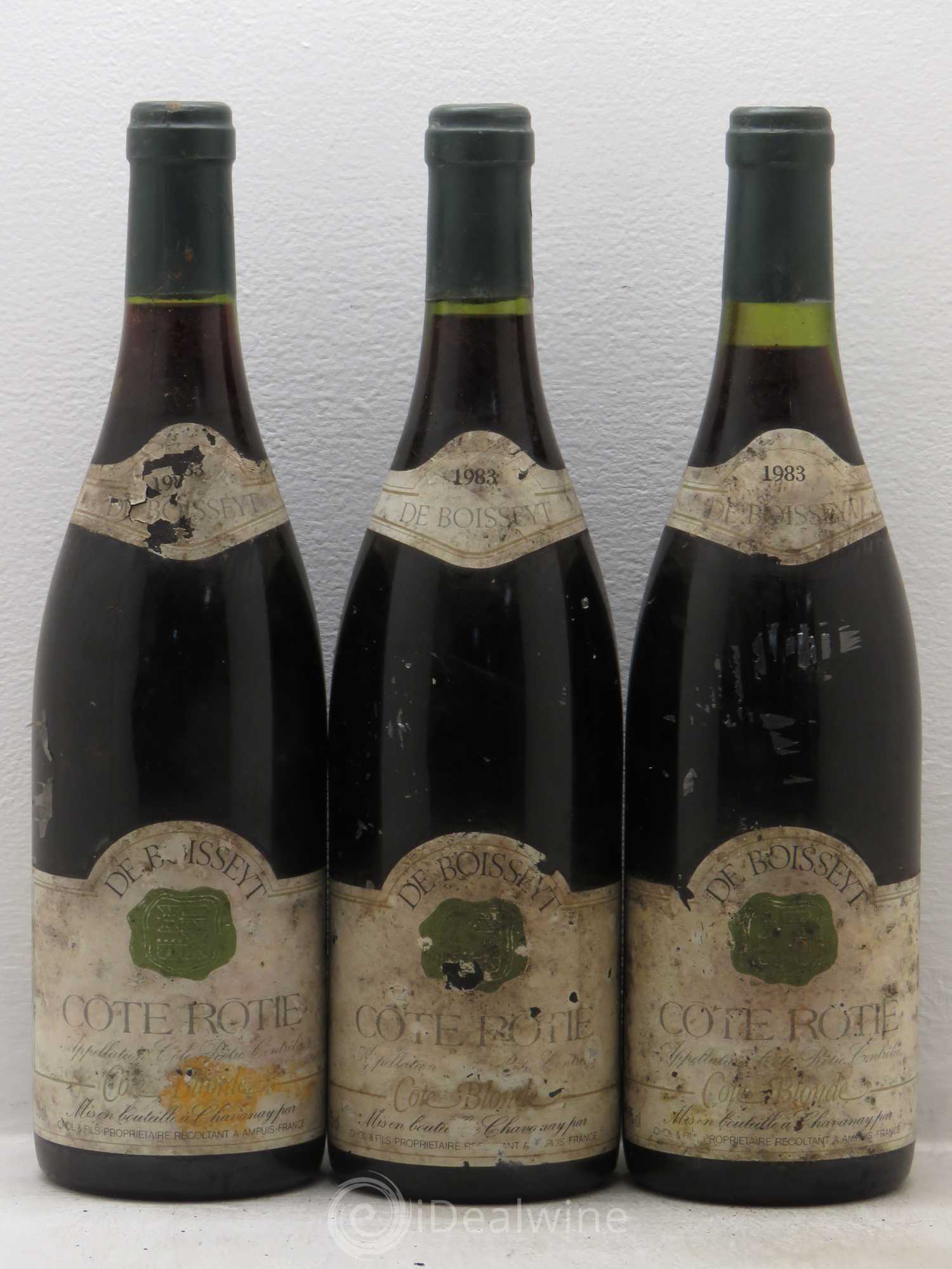 Côte-Rôtie Côte Blonde Domaine Boisseyt Chol 1983 - Posten von 3 Flaschen - 0