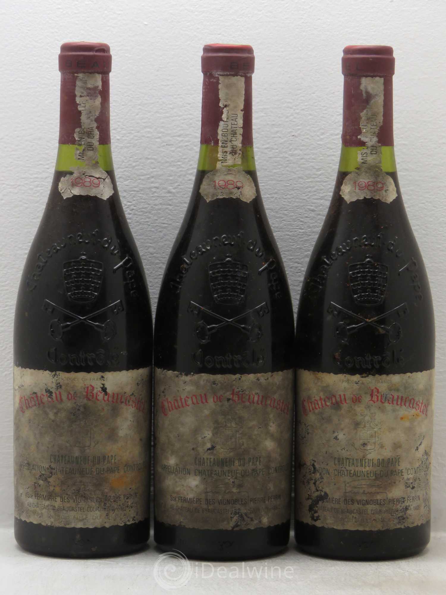 Châteauneuf-du-Pape Château de Beaucastel Famille Perrin 1989 - Lot de 3 bouteilles - 0