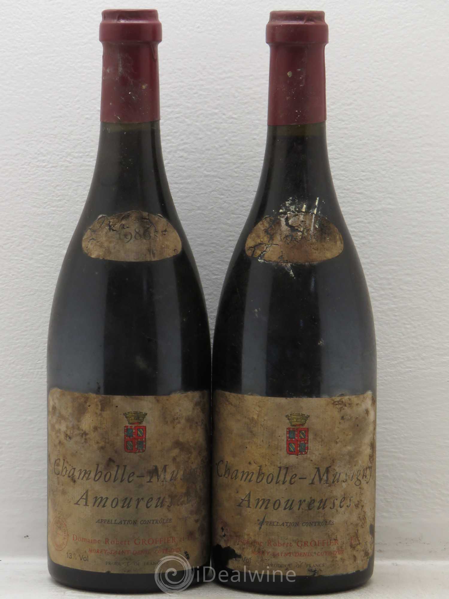 Chambolle-Musigny 1er Cru Les Amoureuses Robert Groffier Père & Fils (Domaine) 1986 - Lot de 2 bouteilles - 0