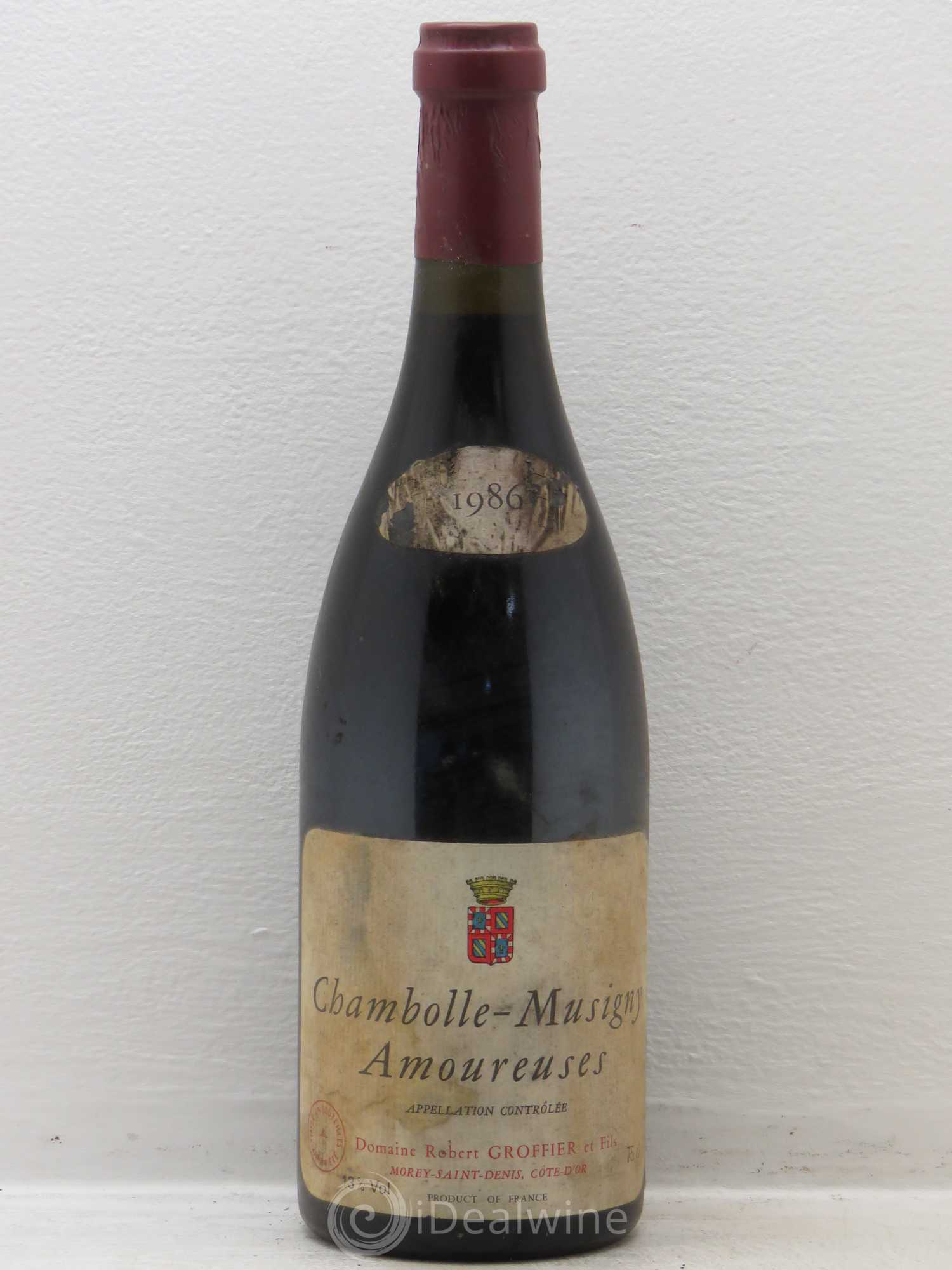 Chambolle-Musigny 1er Cru Les Amoureuses Robert Groffier Père & Fils (Domaine) 1986 - Lot de 1 bouteille - 0