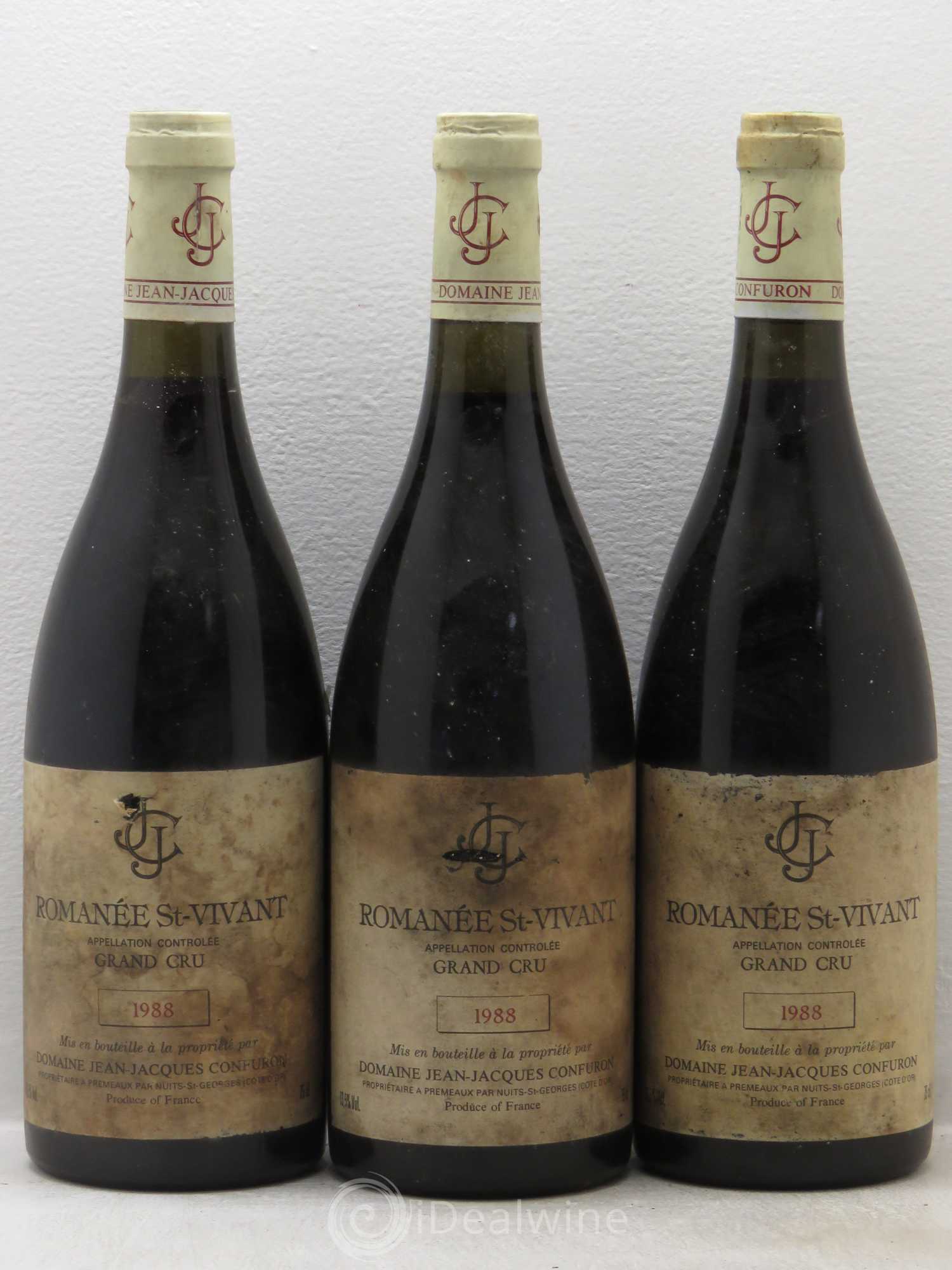 Romanée-Saint-Vivant Grand Cru Jean-Jacques Confuron 1988 - Lot de 3 bouteilles - 0