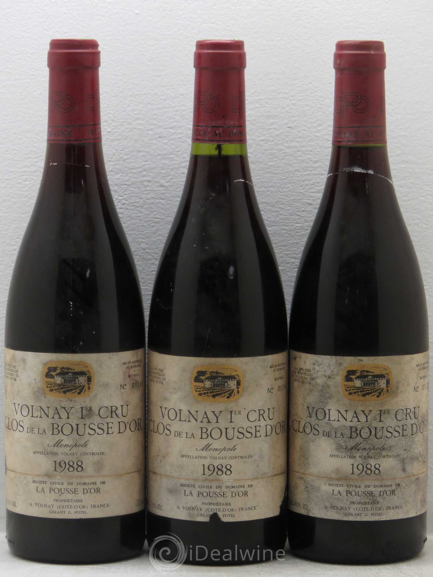 Volnay 1er Cru Clos de la Bousse d'Or La Pousse d'Or (Domaine de) 1988 - Lot de 3 bouteilles - 0