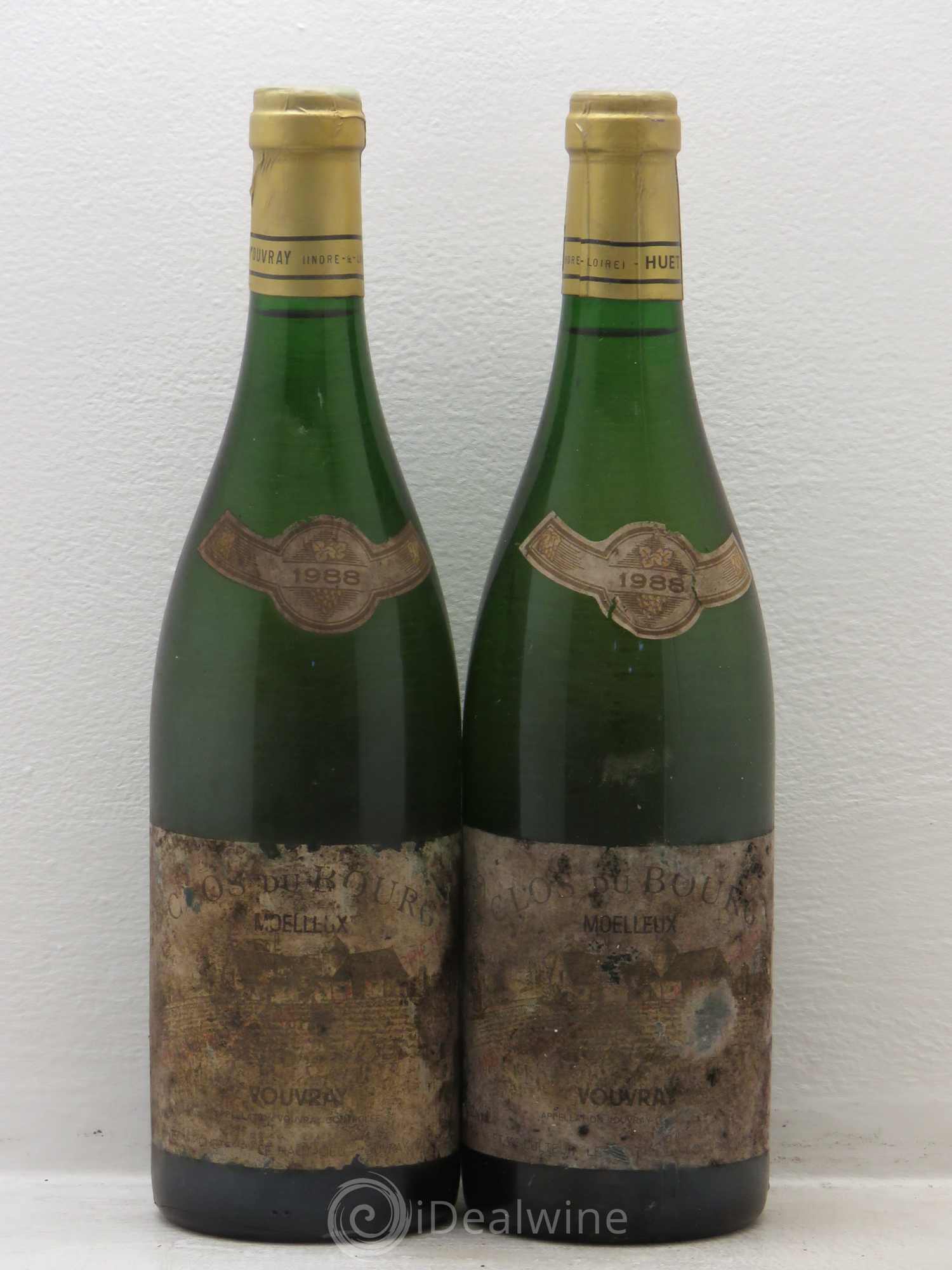 Vouvray Clos du Bourg Moelleux Domaine Huet 1988 - Lotto di 2 bottiglie - 0