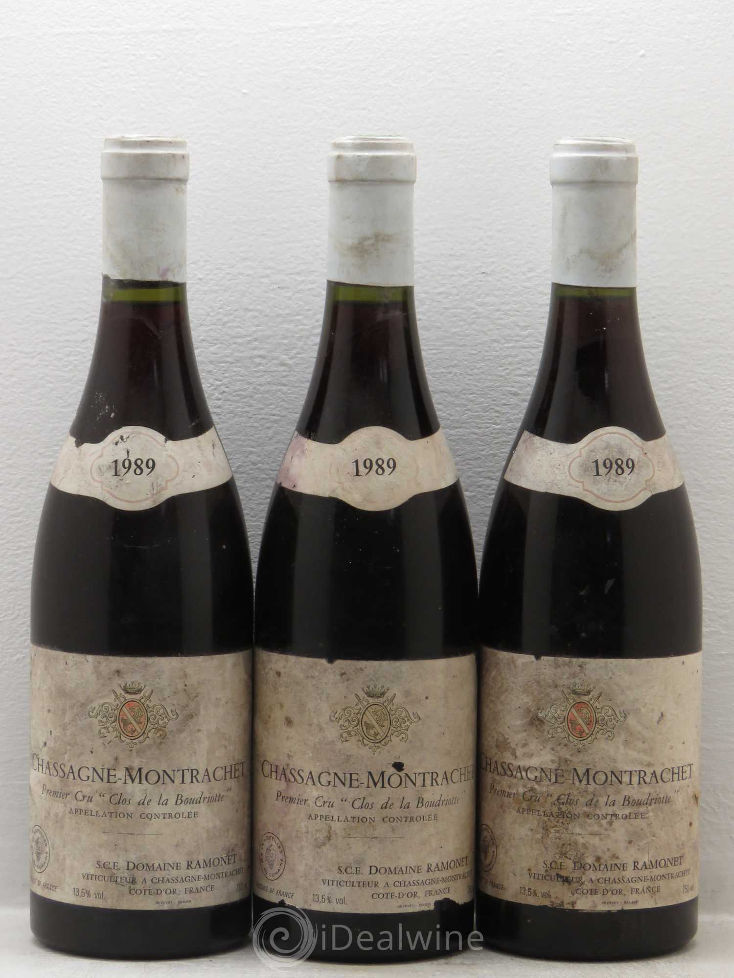 Chassagne-Montrachet 1er Cru Clos de la Boudriotte Ramonet (Domaine) 1989 - Lot de 3 bouteilles - 0