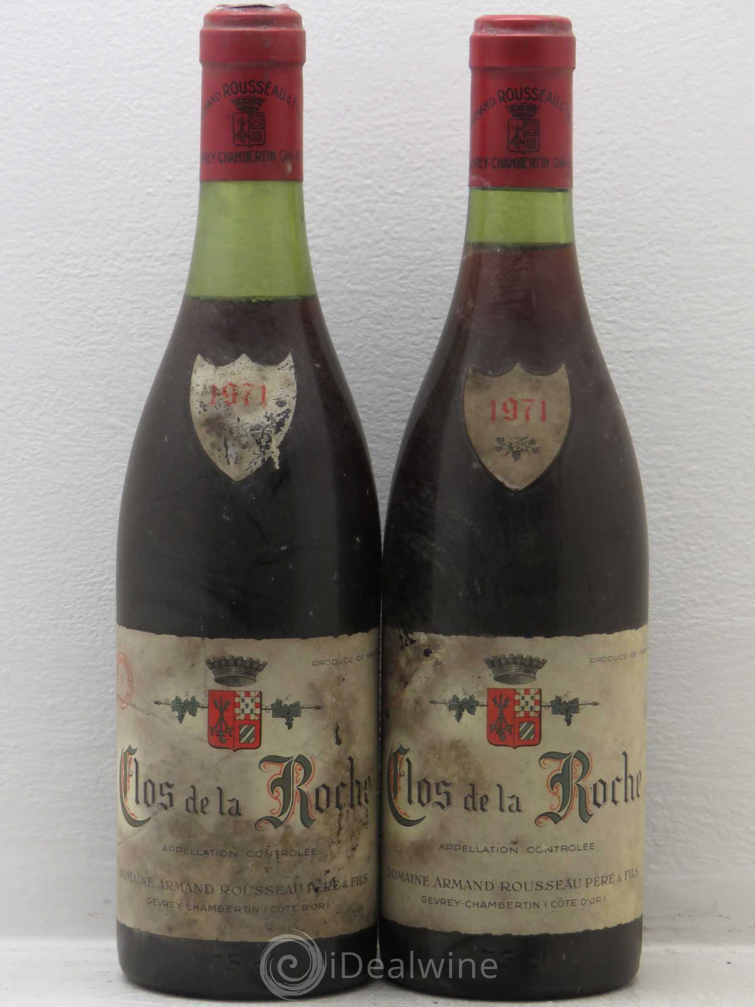 Clos de la Roche Grand Cru Armand Rousseau (Domaine) 1971 - Lot de 2 bouteilles - 0