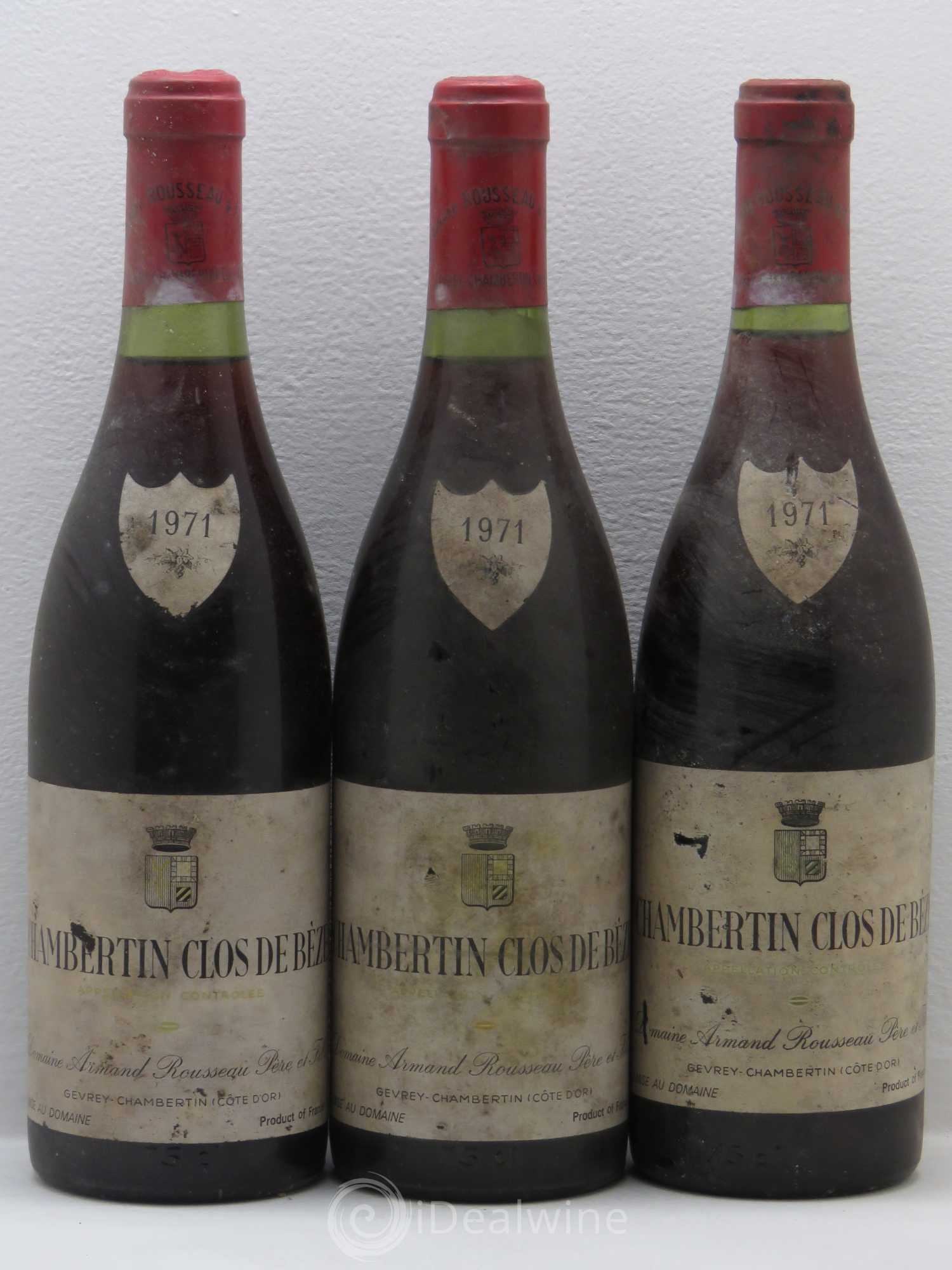 Chambertin Grand Cru Armand Rousseau (Domaine) 1971 - Lot de 3 bouteilles - 0