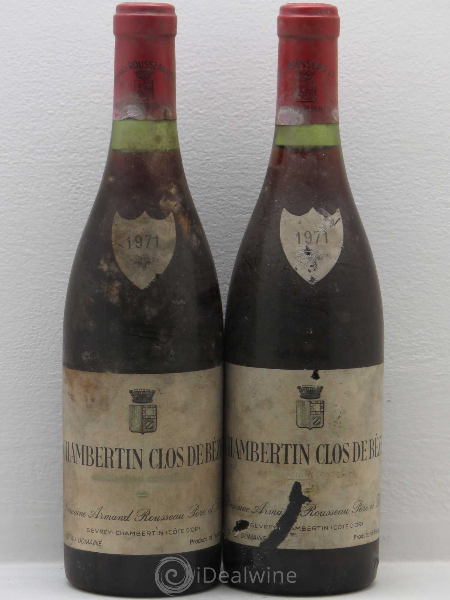 Chambertin Grand Cru Armand Rousseau (Domaine) 1971 - Lot de 2 bouteilles - 0