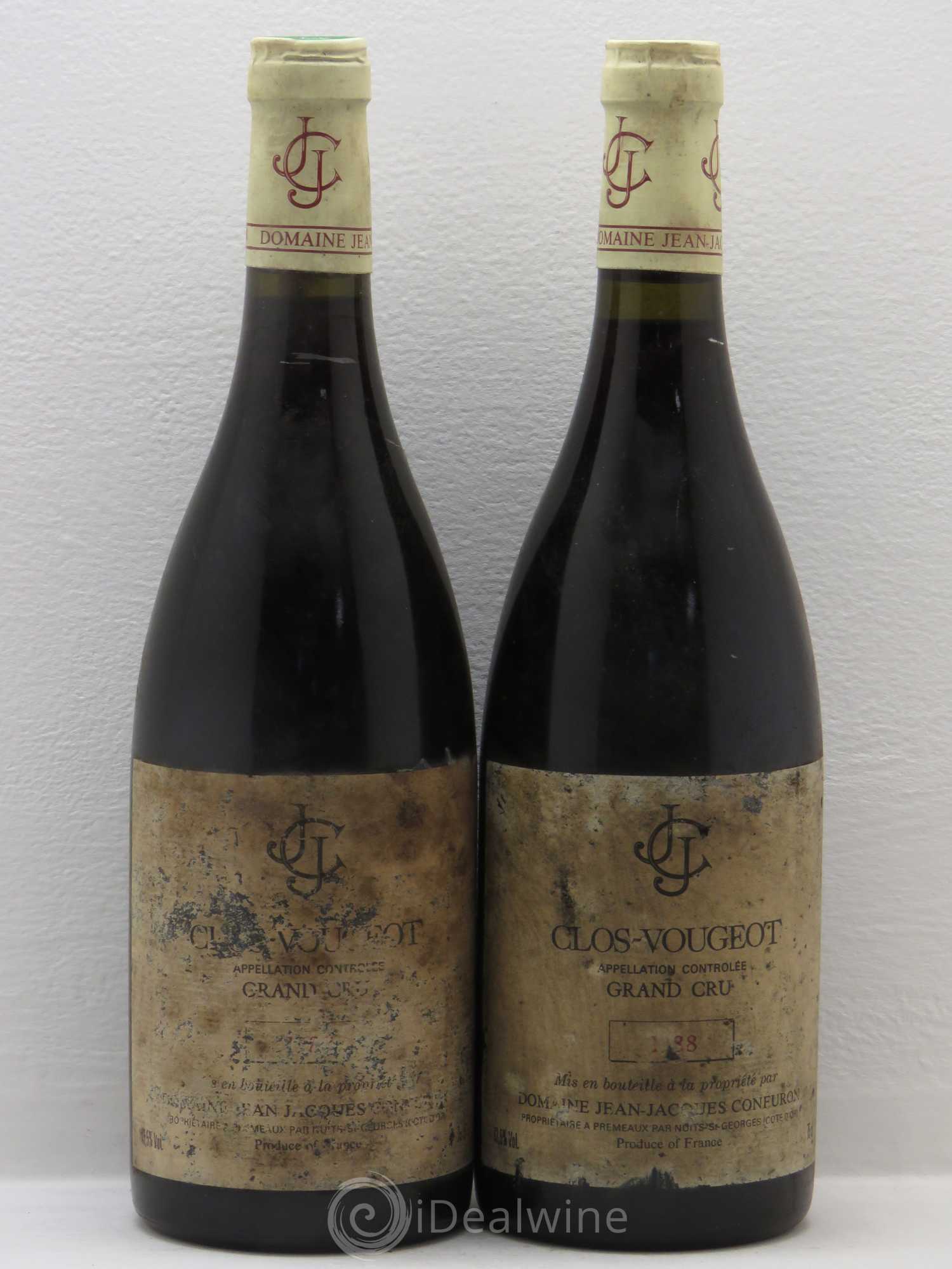 Clos de Vougeot Grand Cru Jean-Jacques Confuron 1988 - Lot de 2 bouteilles - 0