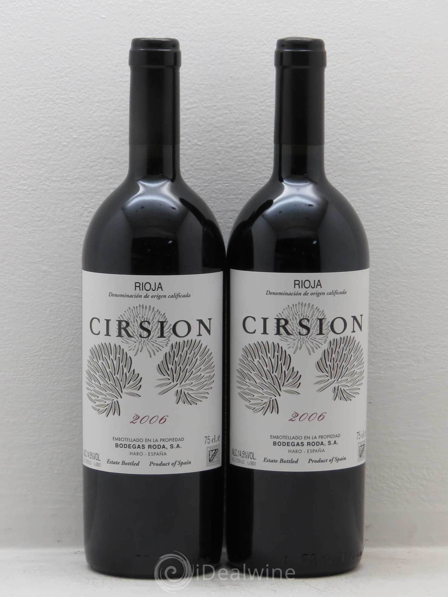 Rioja DOCA Bodegas Roda Cirsion 2006 - Lot de 2 bouteilles - 0