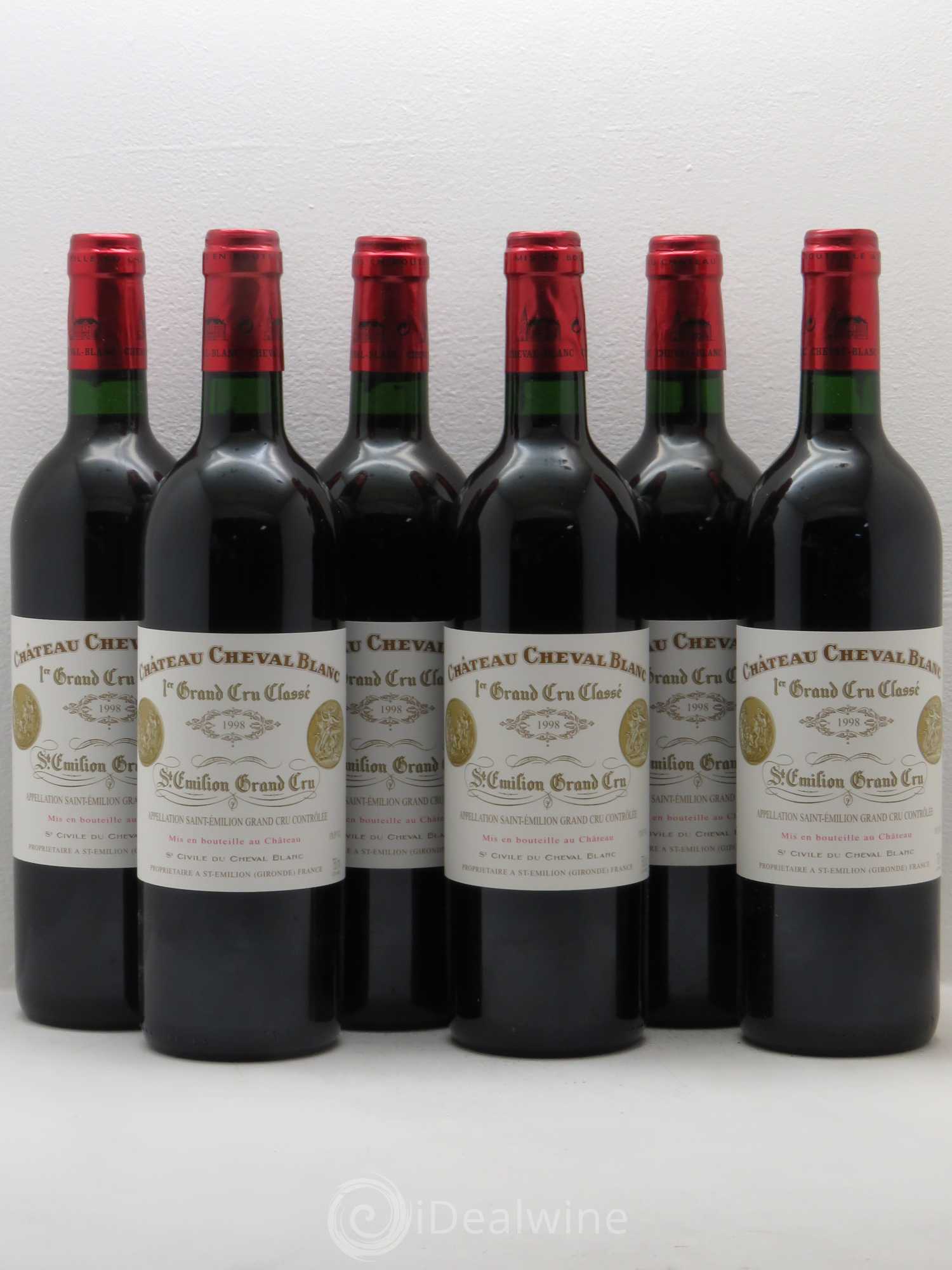 Château Cheval Blanc 1er Grand Cru Classé A 1998 - Lot de 6 bouteilles - 0