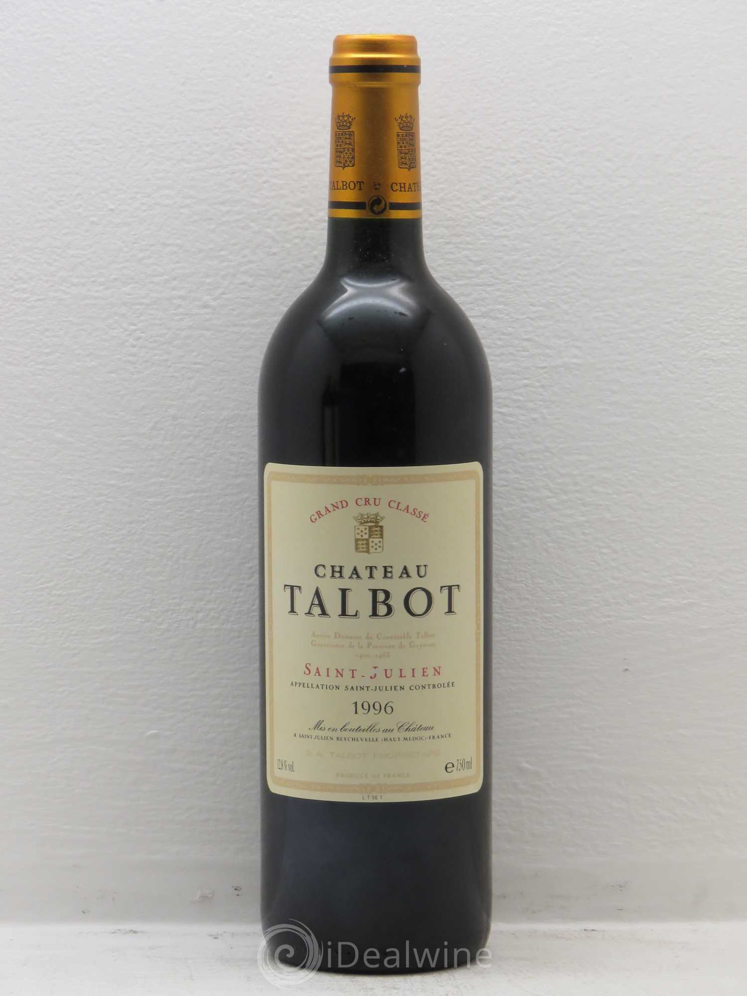 Château Talbot 4ème Grand Cru Classé 1996 - Lot de 6 bouteilles - 0