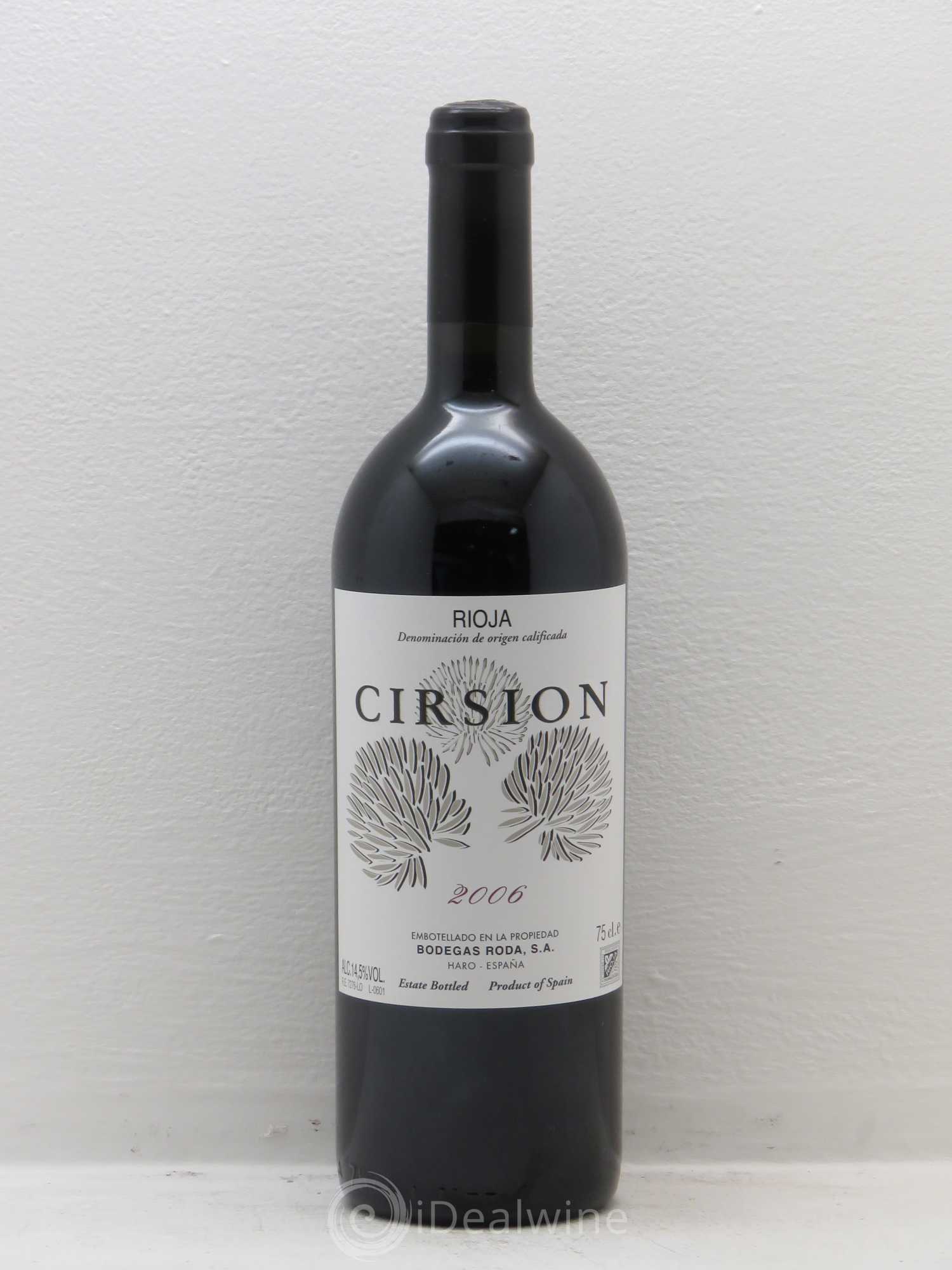 Rioja DOCA Bodegas Roda Cirsion 2006 - Lot de 1 bouteille - 0
