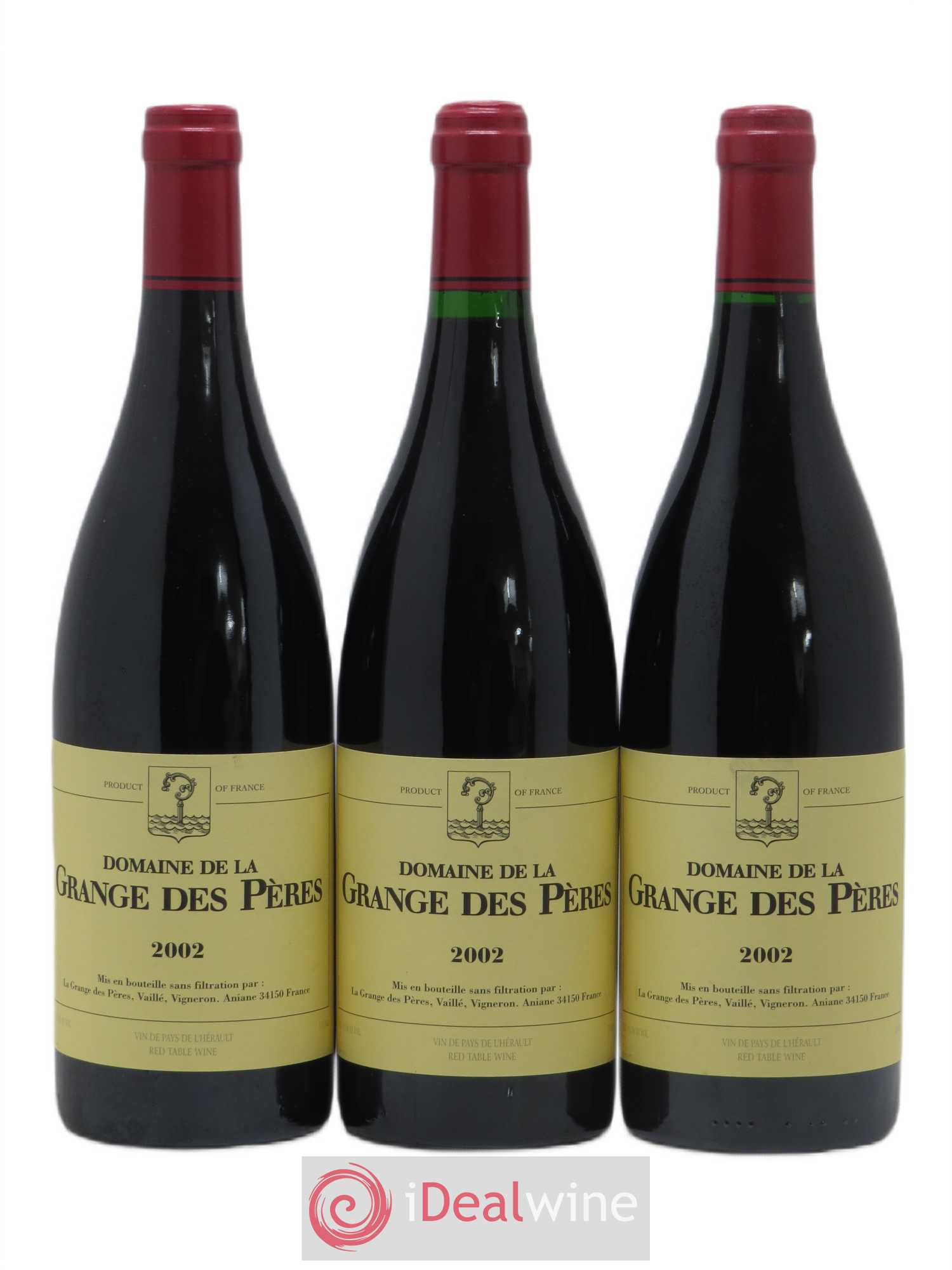 Pays d'Hérault Grange des Pères Laurent Vaillé 2002 - Lot de 3 bouteilles - 0
