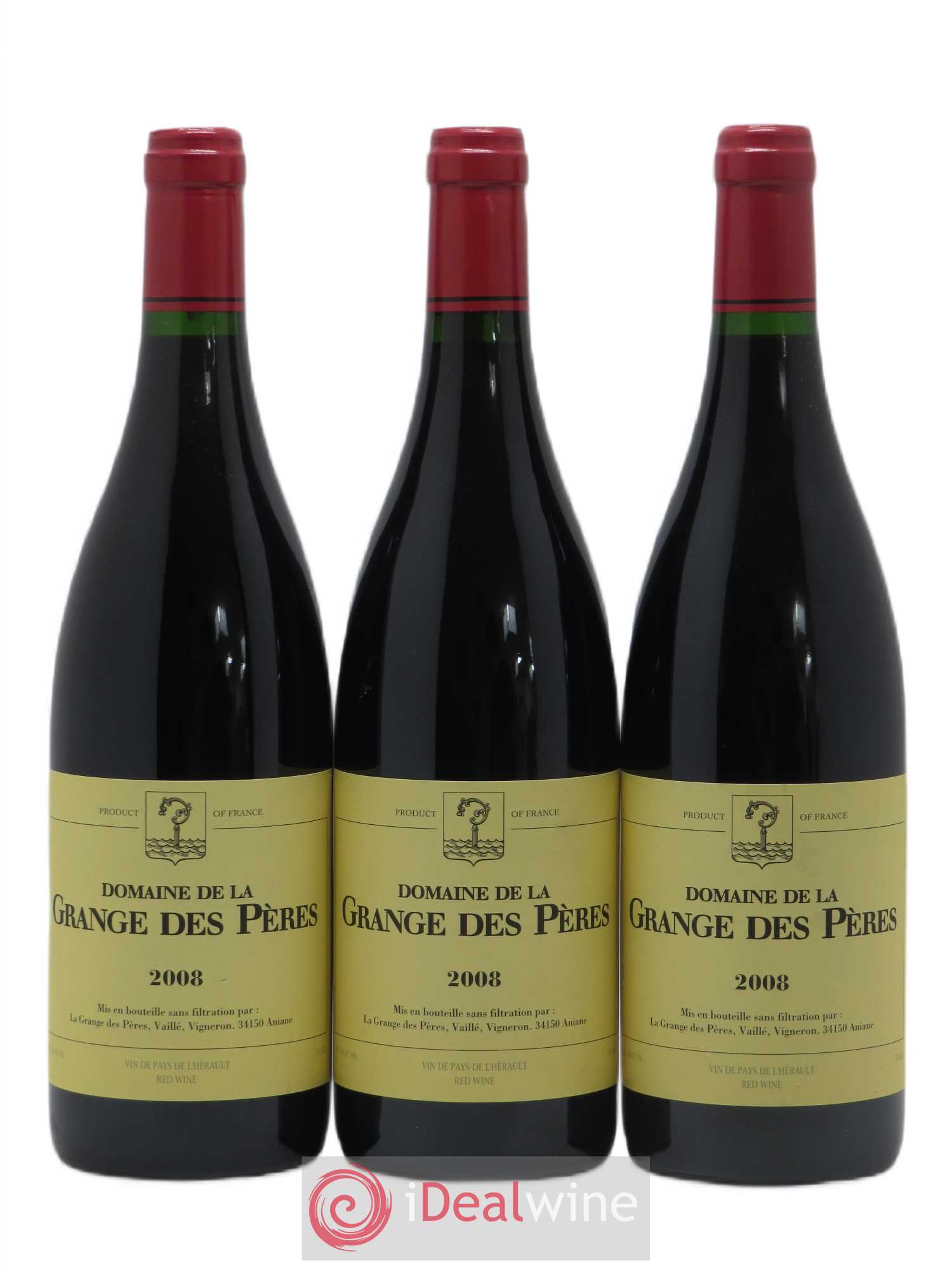 Pays d'Hérault Grange des Pères Laurent Vaillé 2008 - Lot de 3 bouteilles - 0