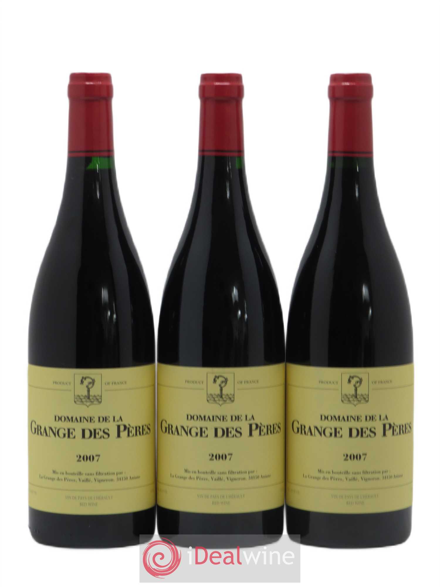 Pays d'Hérault Grange des Pères Laurent Vaillé 2007 - Lot de 3 bouteilles - 0
