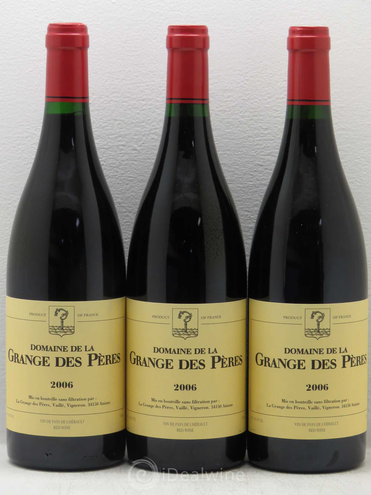 Pays d'Hérault Grange des Pères Laurent Vaillé 2006 - Lot de 3 bouteilles - 0