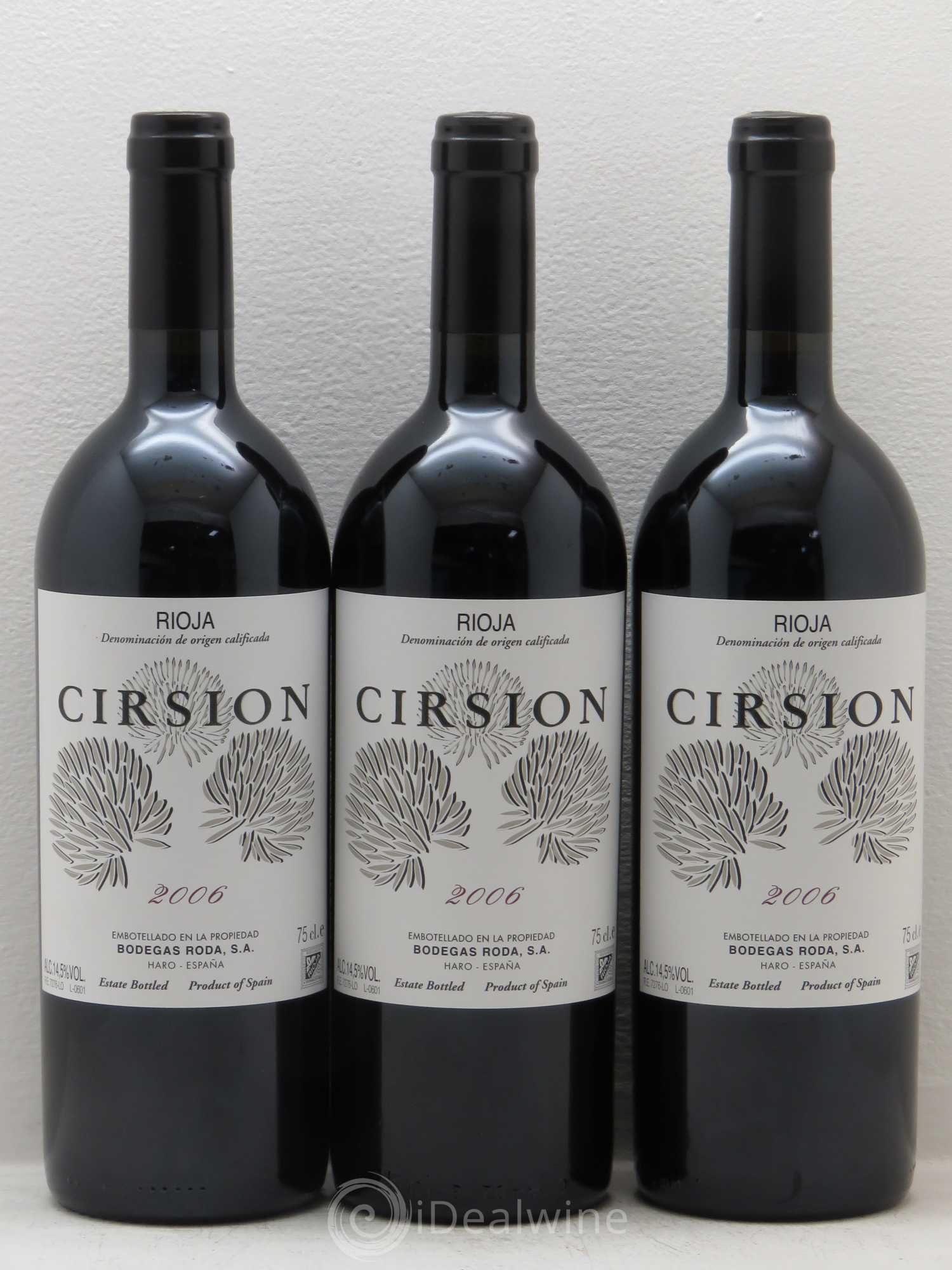 Rioja DOCA Bodegas Roda Cirsion 2006 - Posten von 3 Flaschen - 0