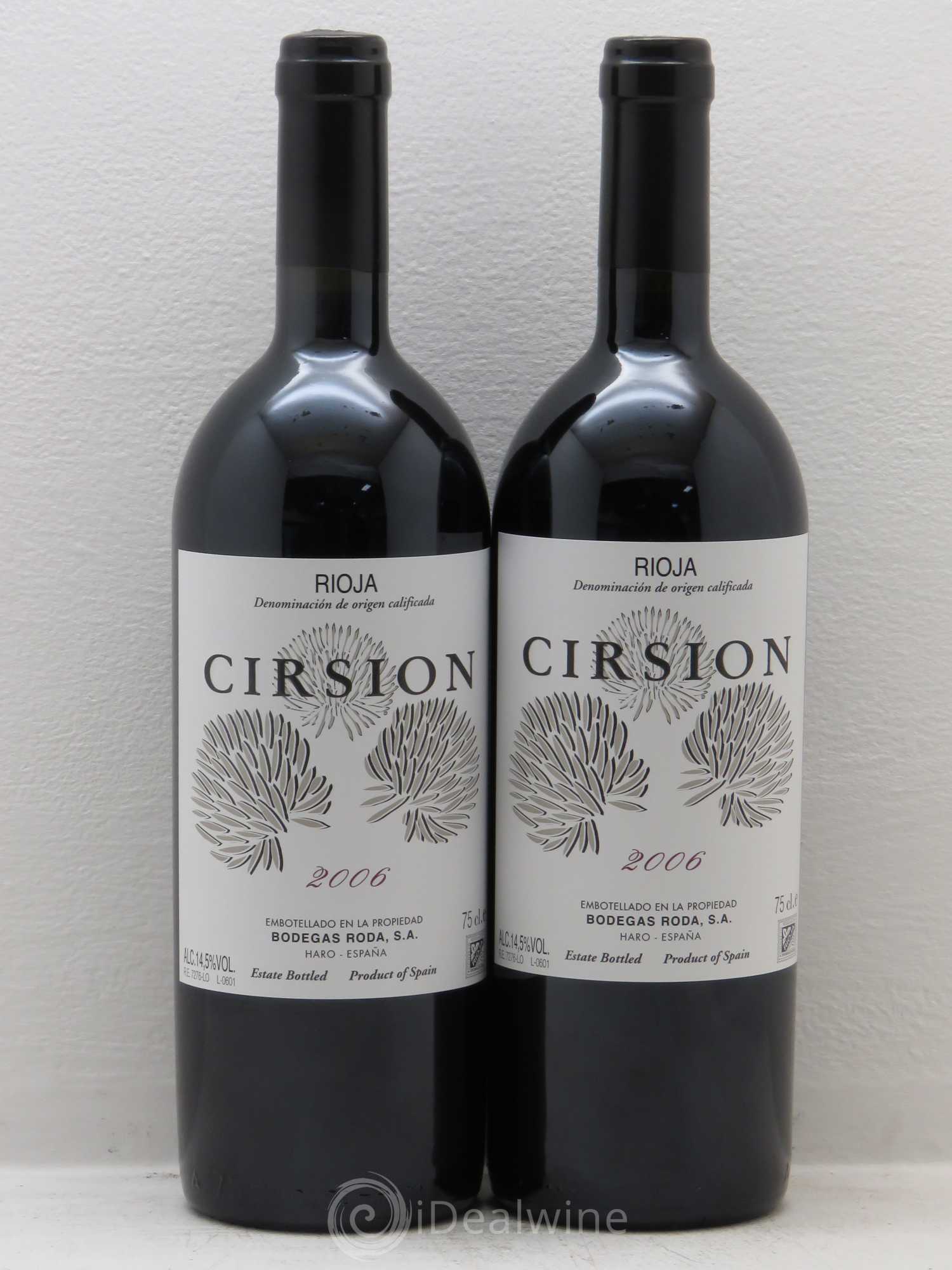 Rioja DOCA Bodegas Roda Cirsion 2006 - Lot de 2 bouteilles - 0