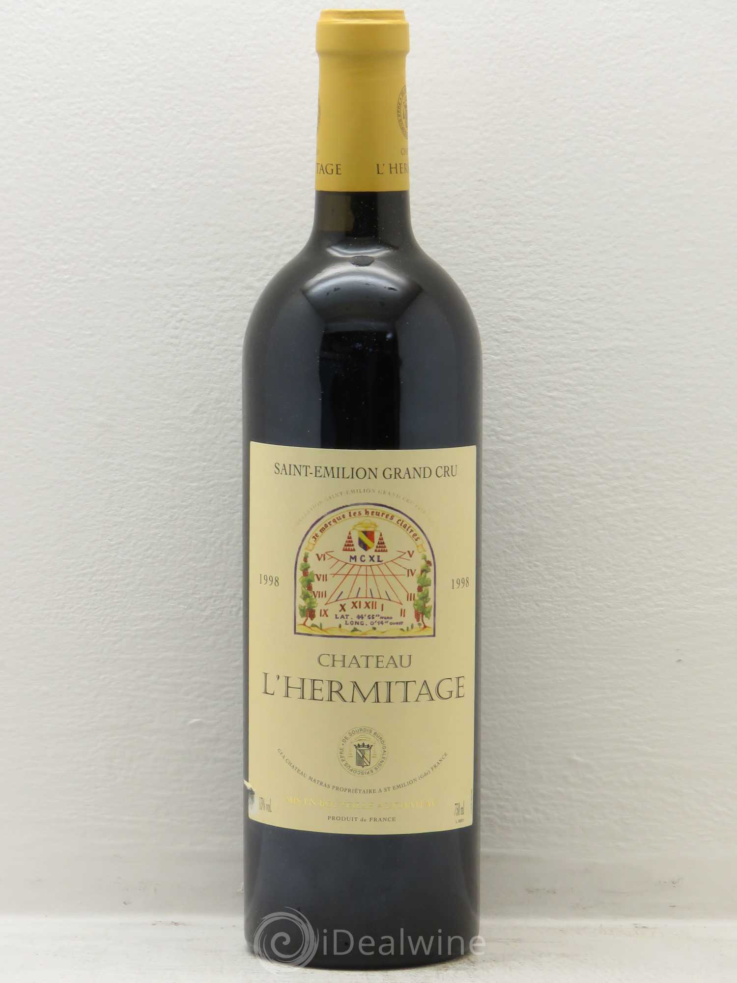 Château l' Hermitage 1998 - Lot de 6 bouteilles - 0